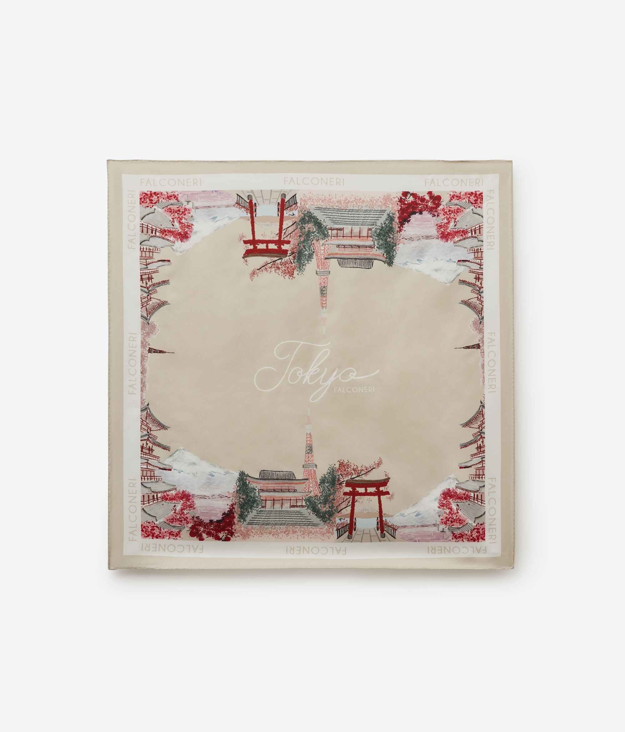 Платок «Города» из шелка