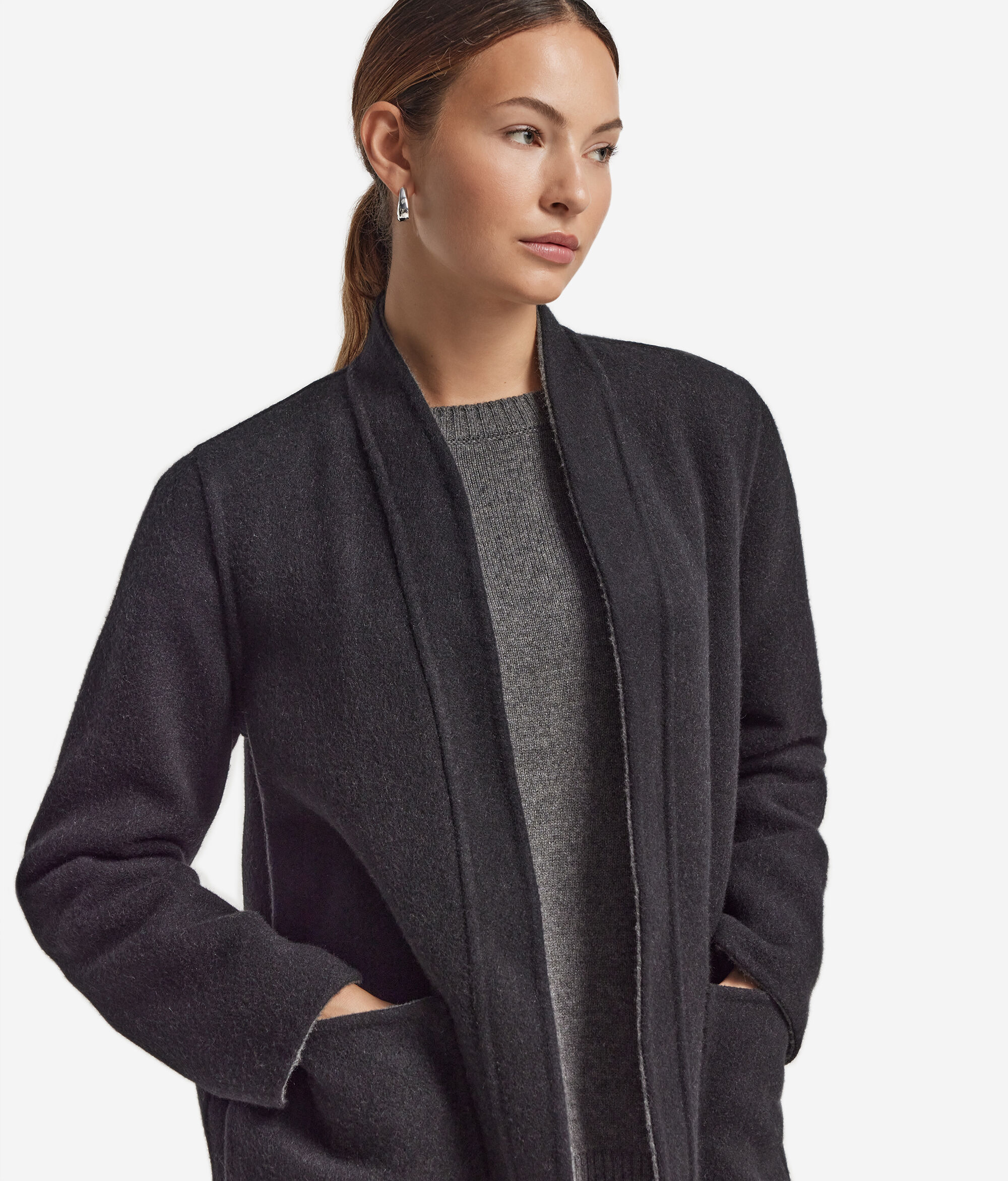 Reversible cashmere coat