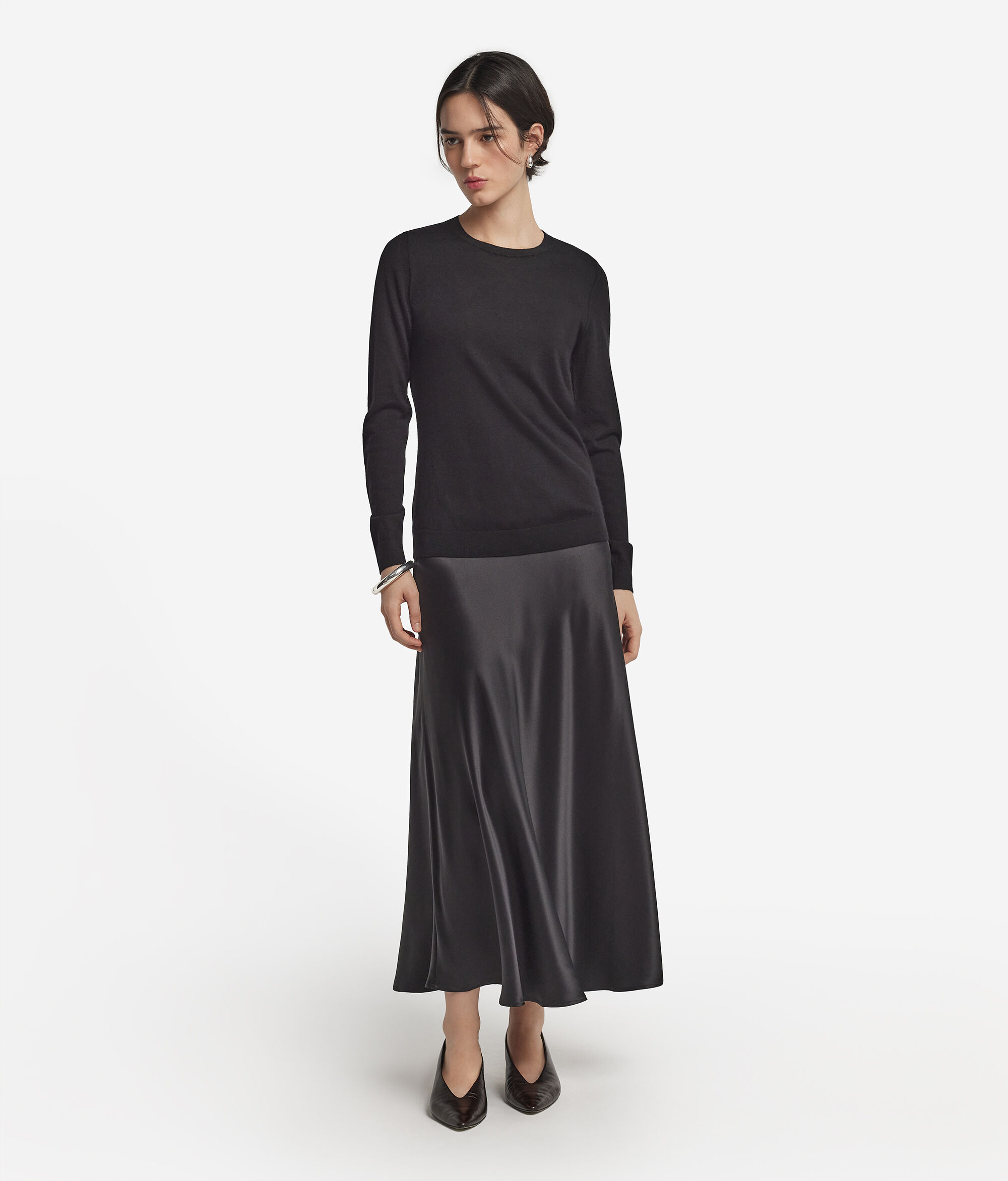 Pull col rond en cachemire ultra-fin