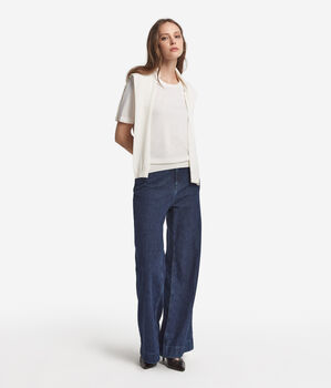 Short-Sleeved Round-Neck Ultrafine Cashmere Top