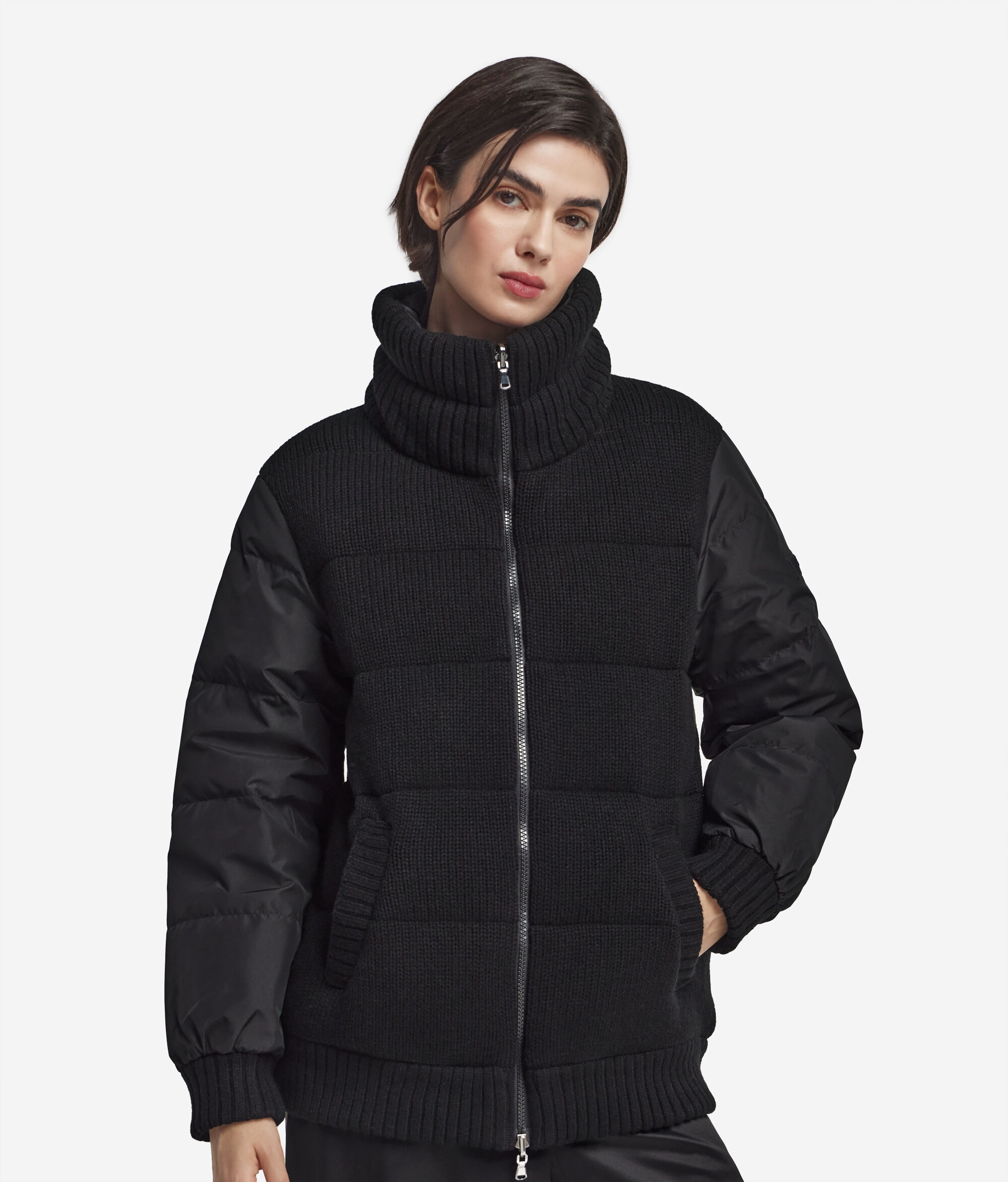 Двусторонний пуховик из кашемира