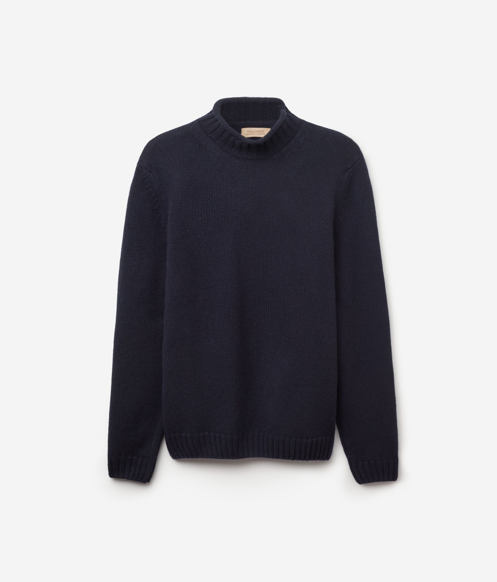 Jersey con cuello alto en cashmere tricot