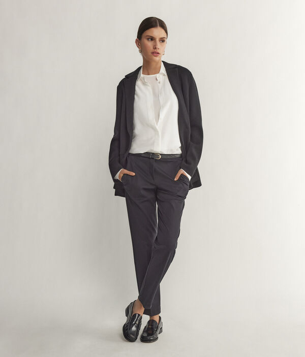 Pantalon cigarette en coton