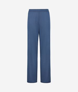 Pantalon large en soie et coton