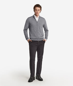 Cardigan com Fecho em Ultrafine Cashmere