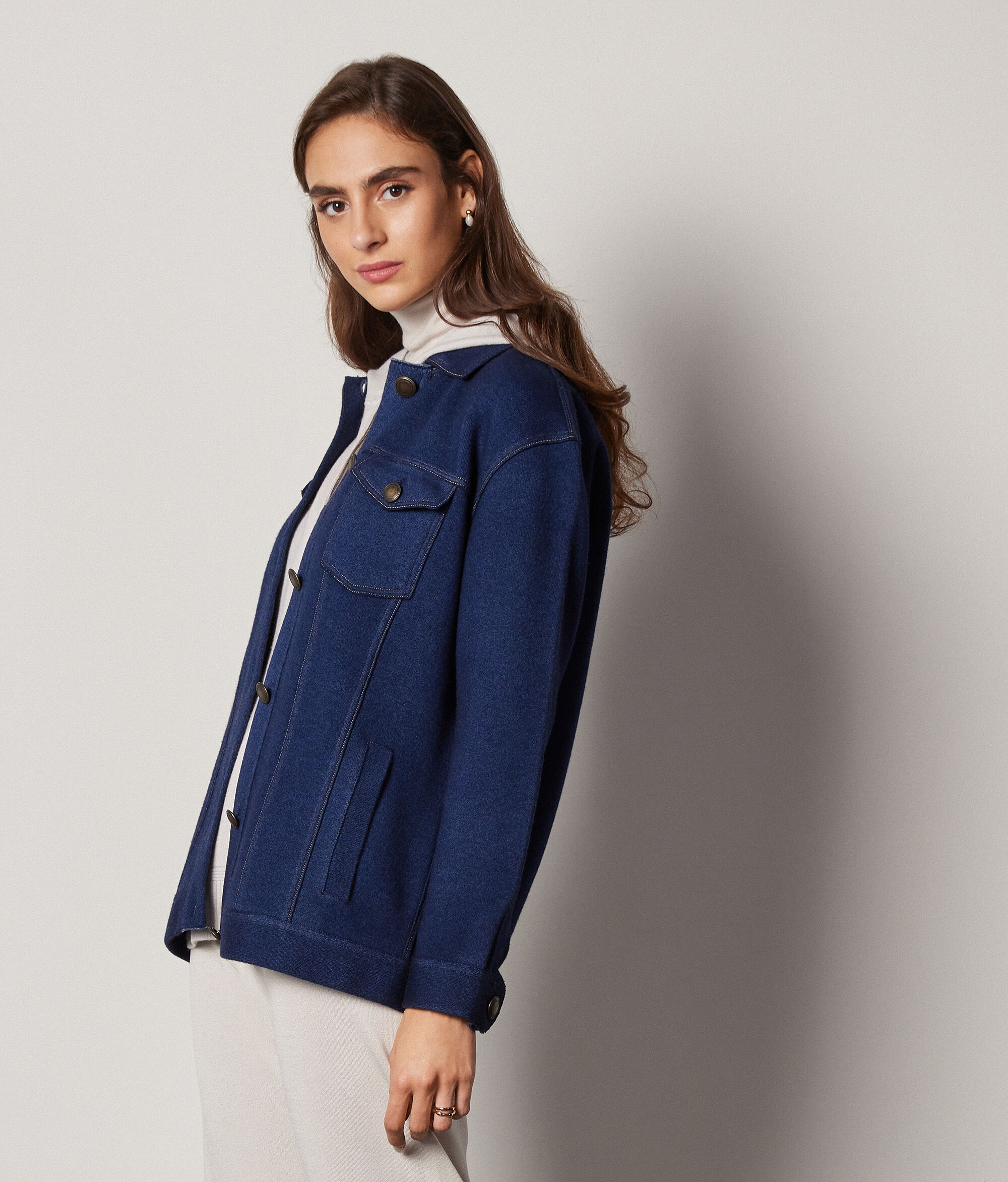 Jaqueta de Cashmere amb repunts