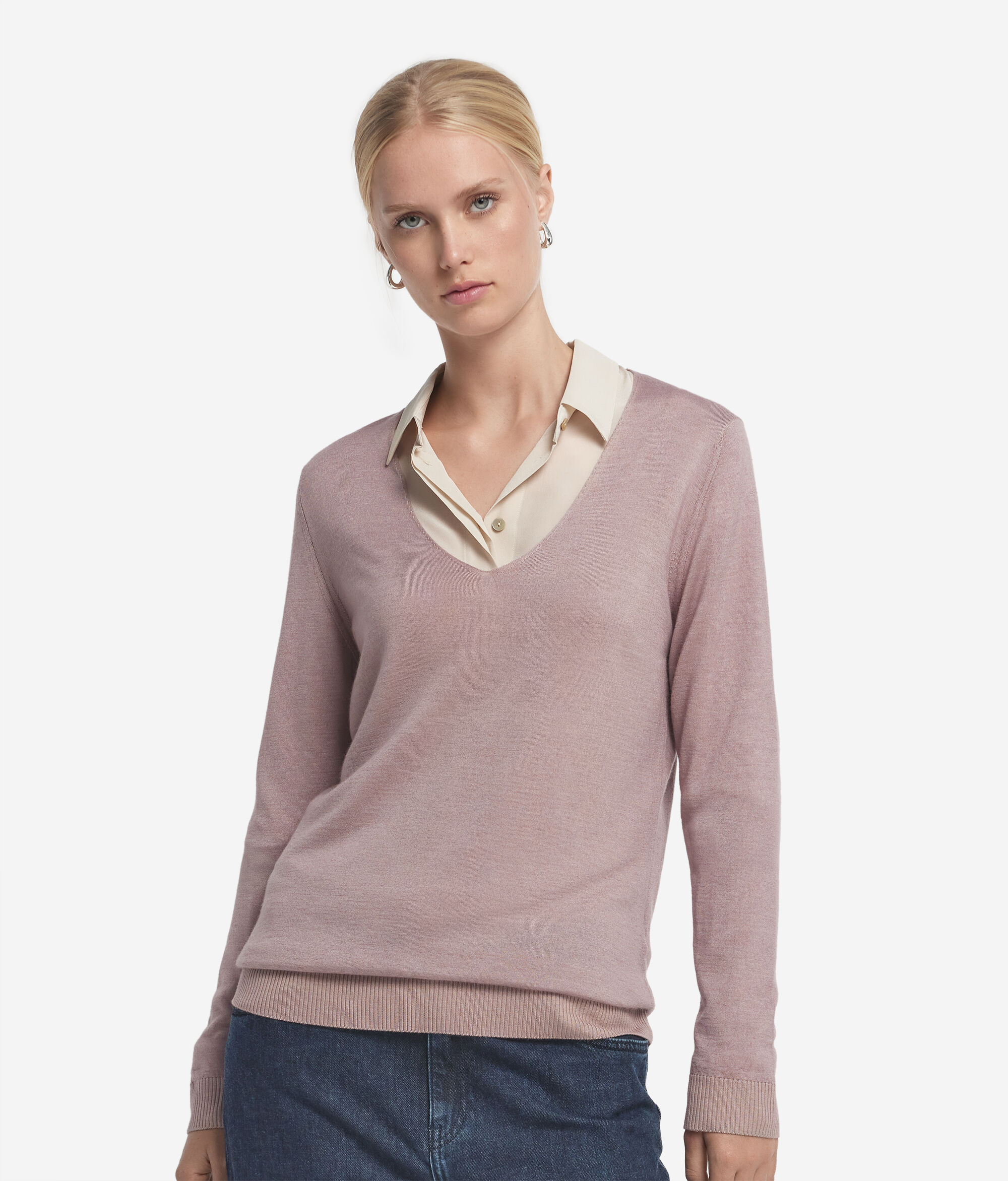 Μπλούζα από Ultrafine Cashmere με Λαιμόκοψη V