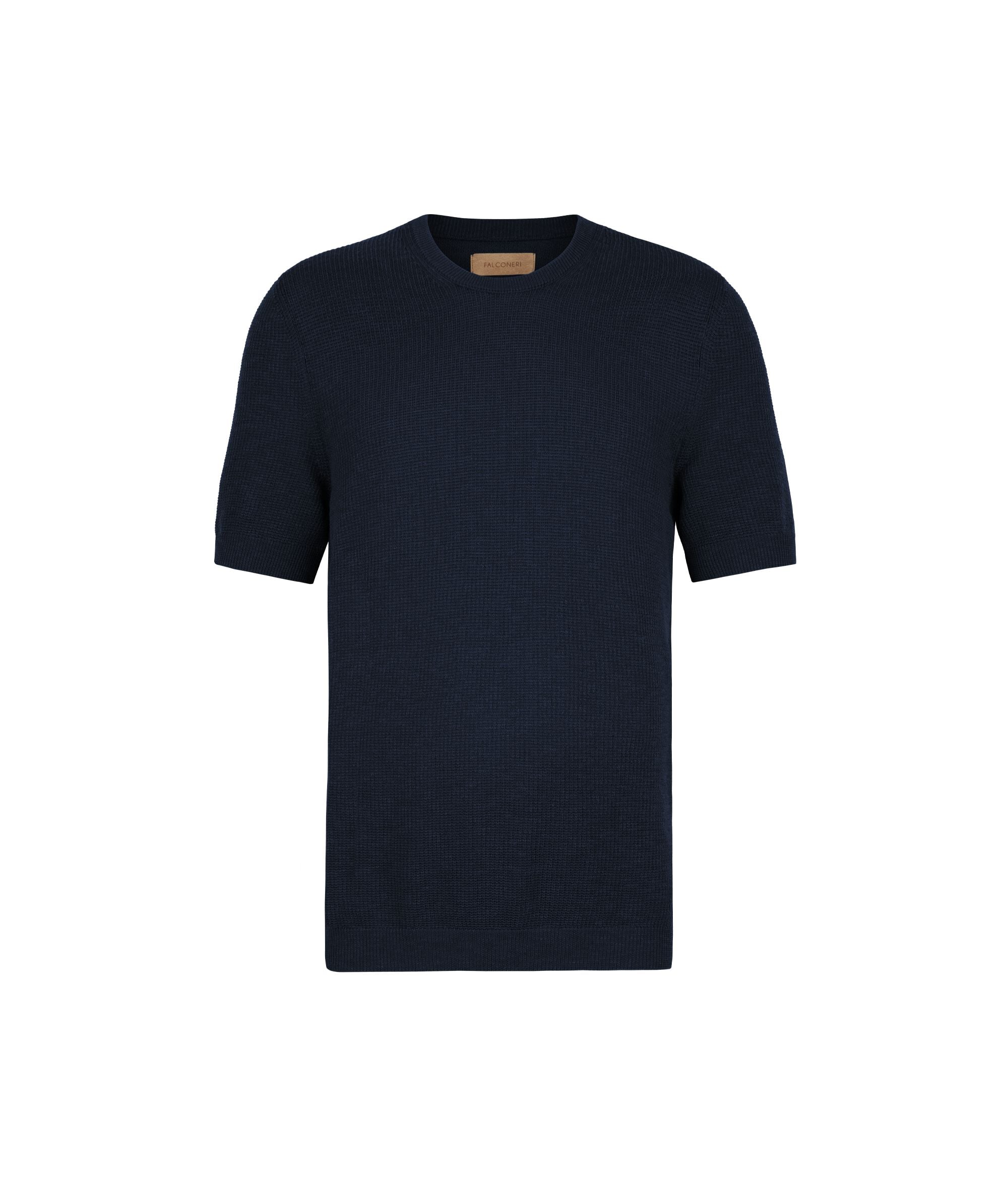 Waffle stitch cotton T-shirt