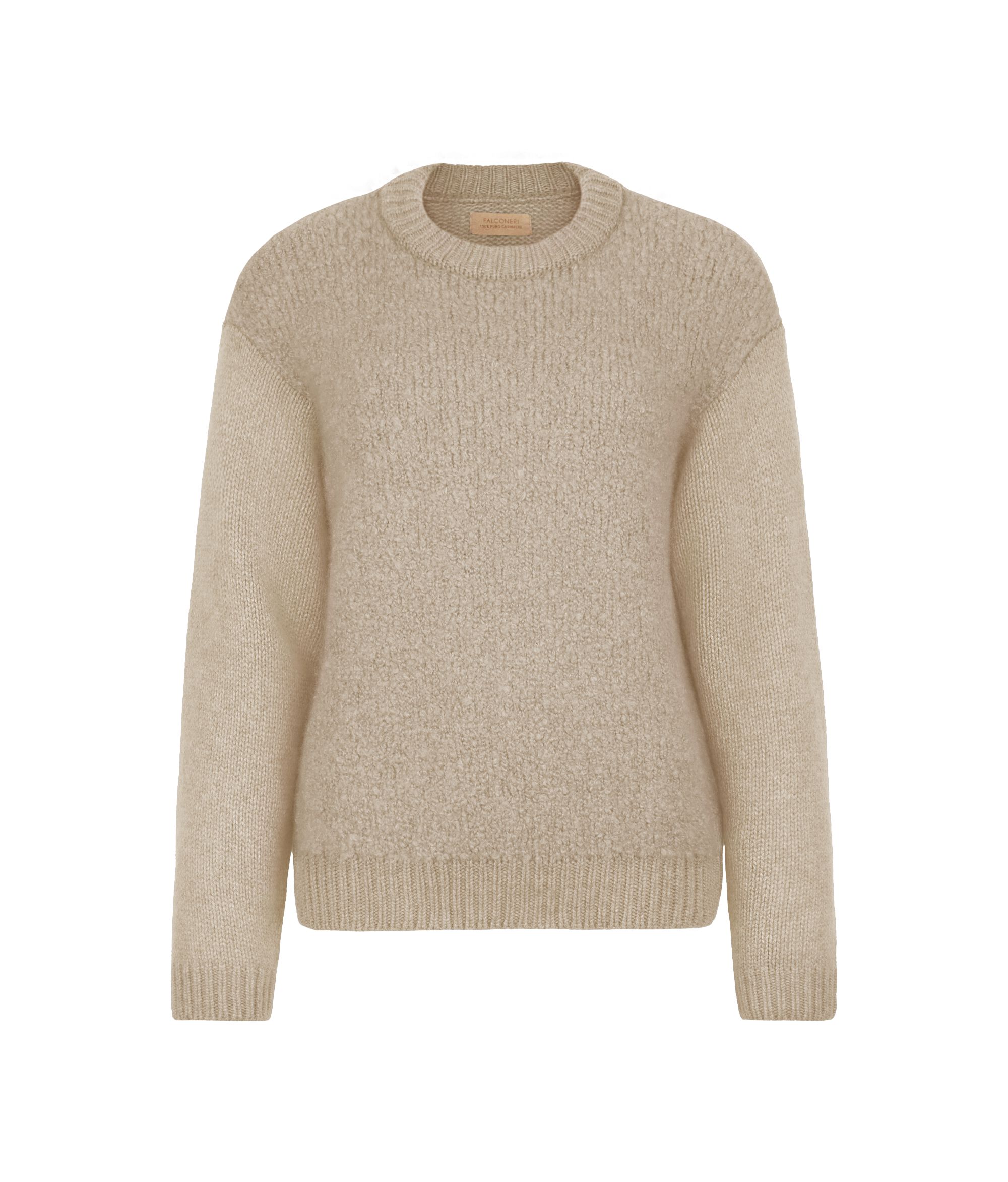 Maglia girocollo in Cashmere Bouclé
