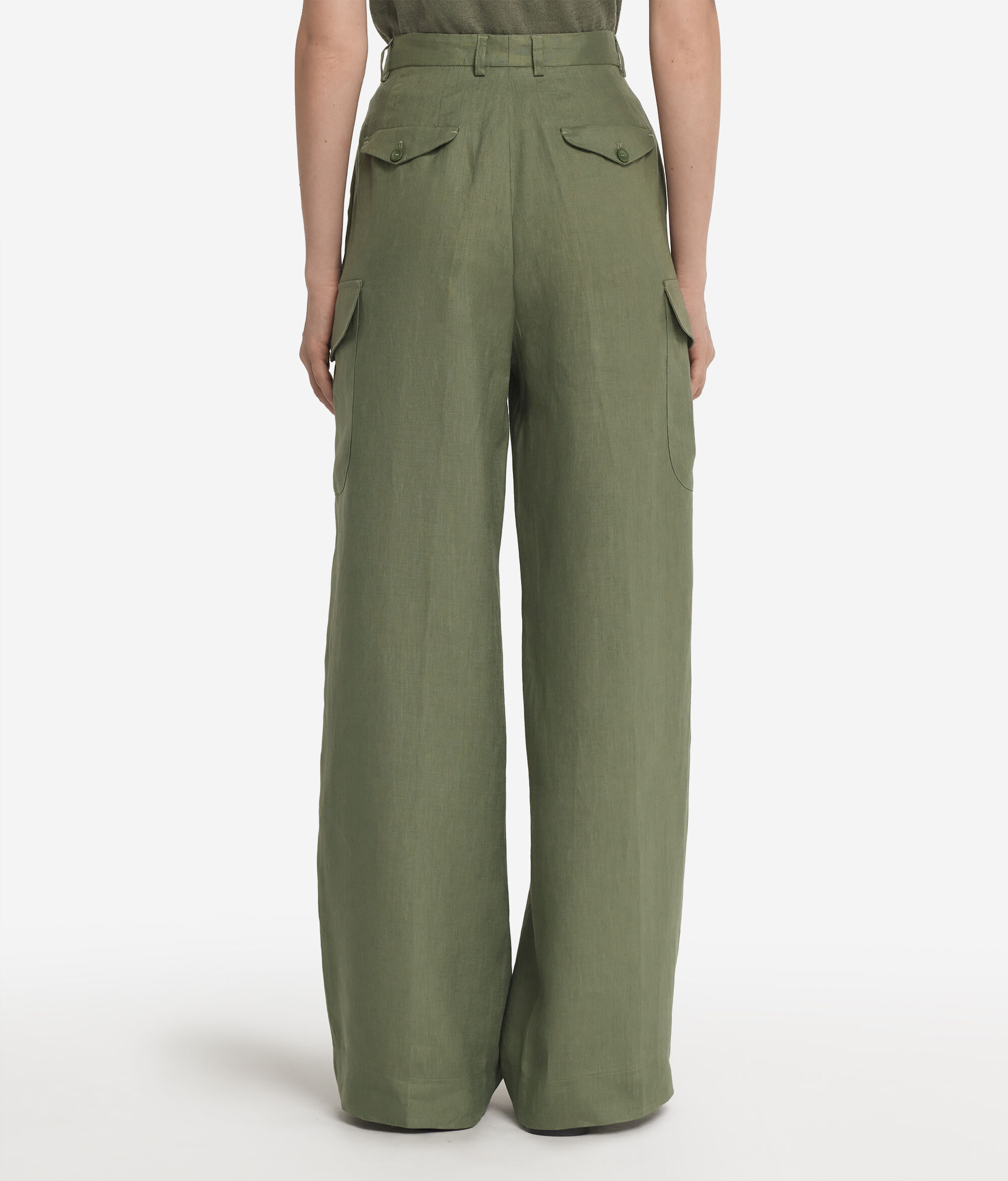 Брюки карго изо льна