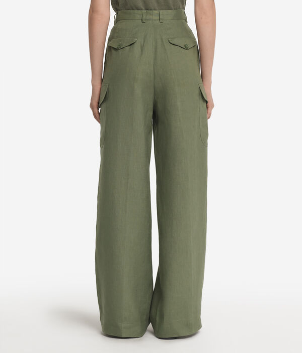 Брюки карго изо льна