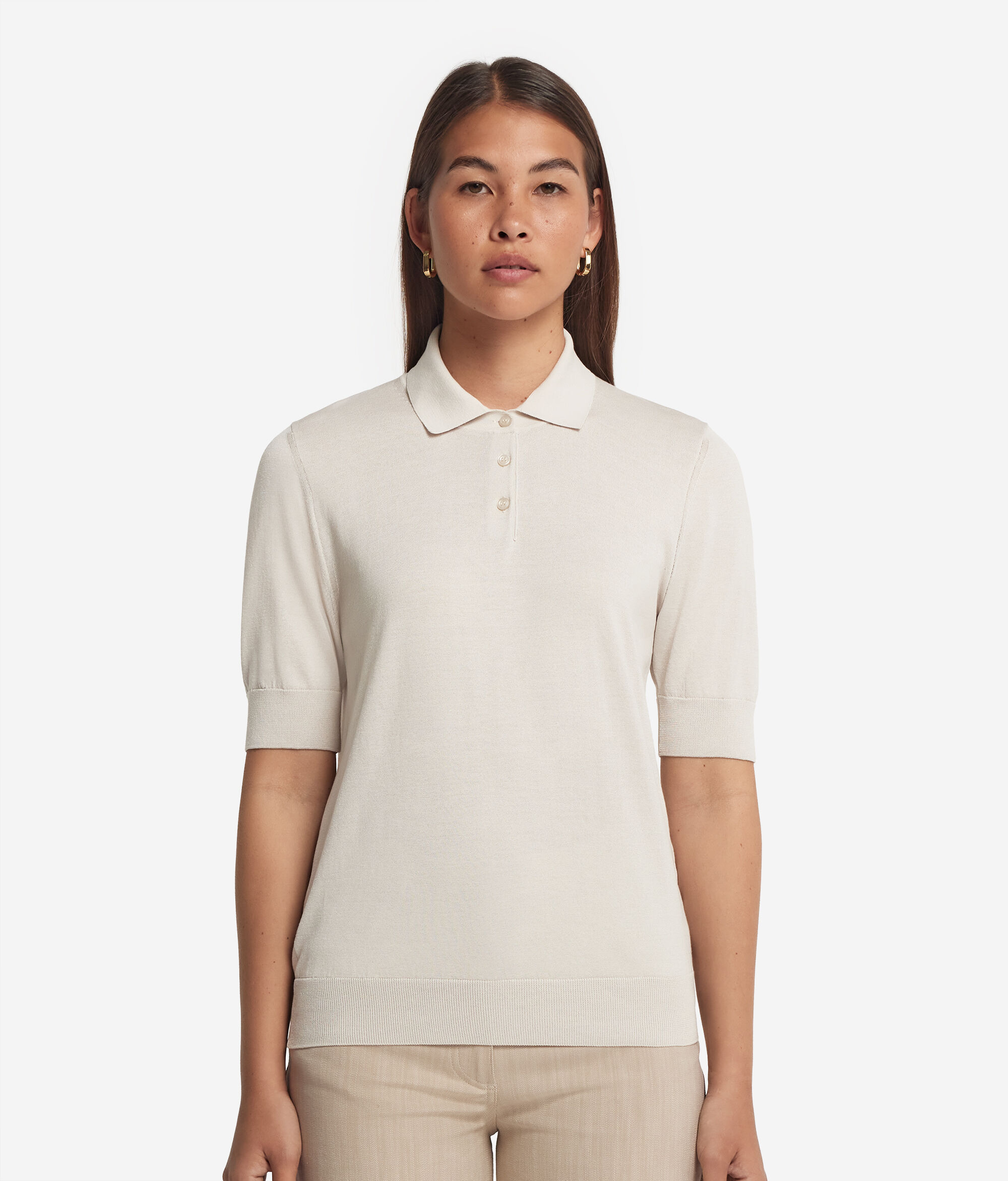 Джемпер-поло из шелка и хлопка