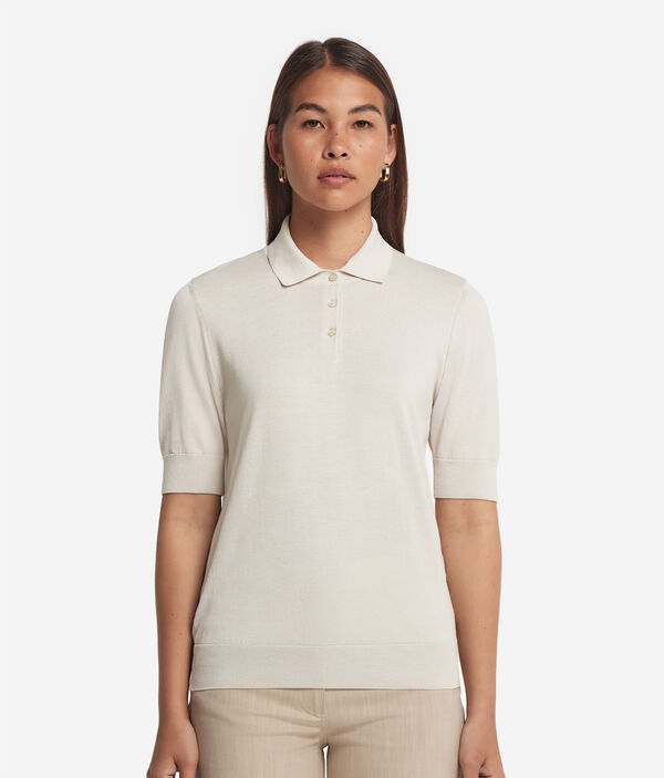 Джемпер-поло из шелка и хлопка