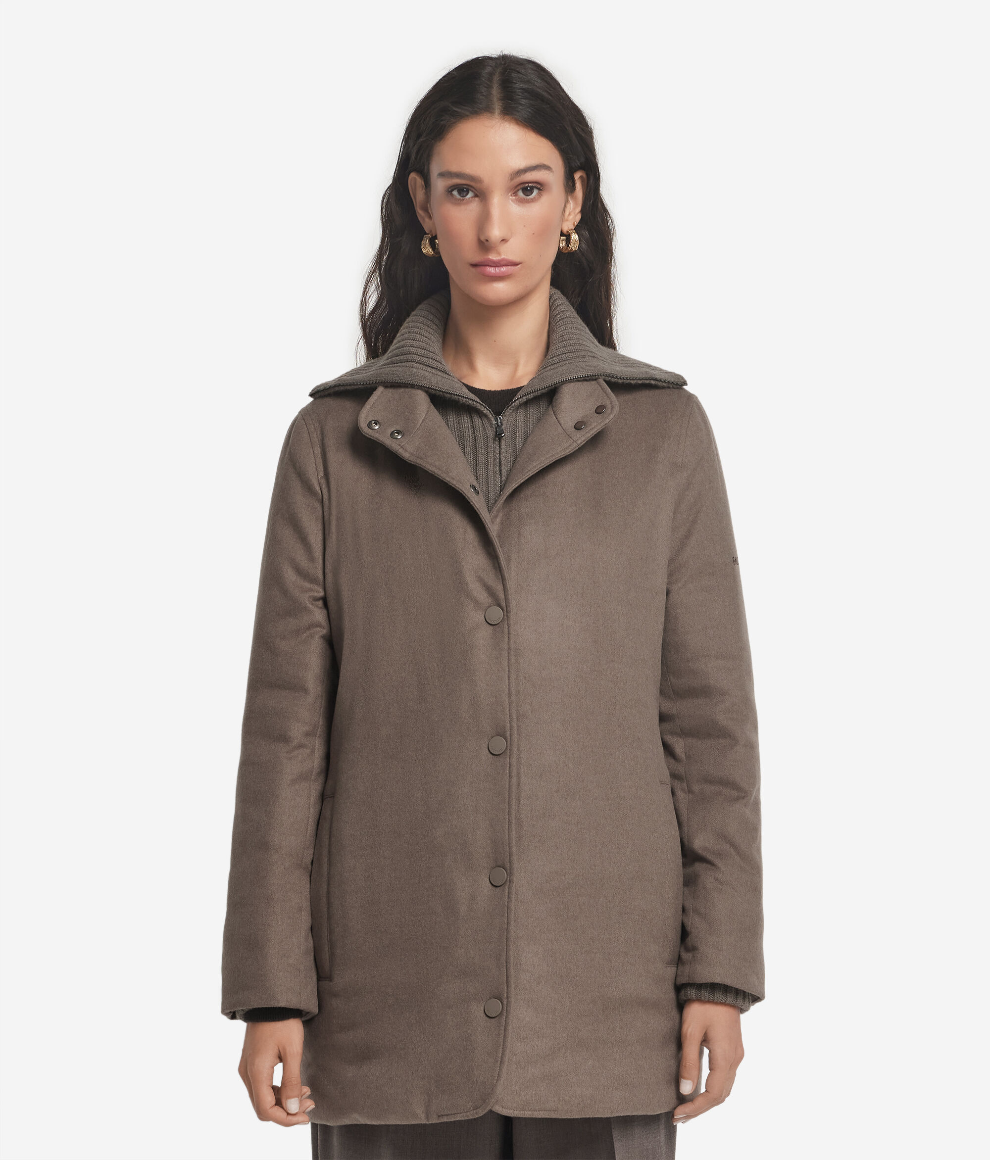 Пуховик из шелка и кашемира