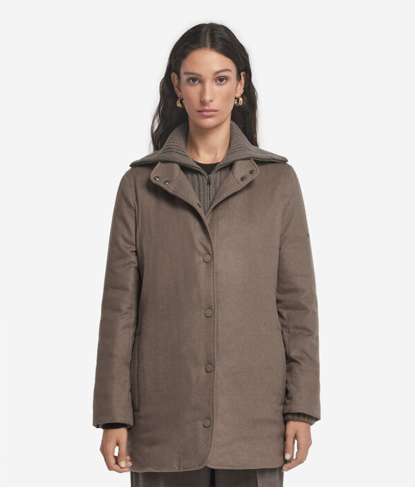 Пуховик из шелка и кашемира