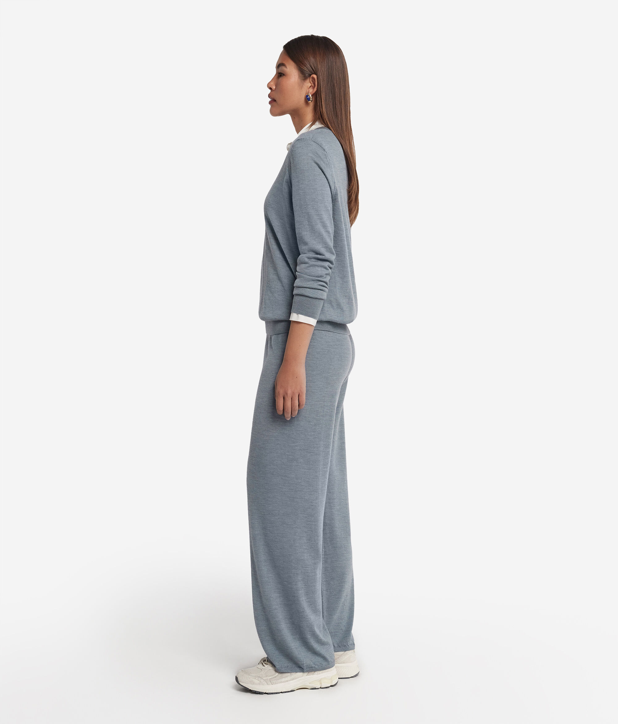 Pantalon large en cachemire ultra-fin
