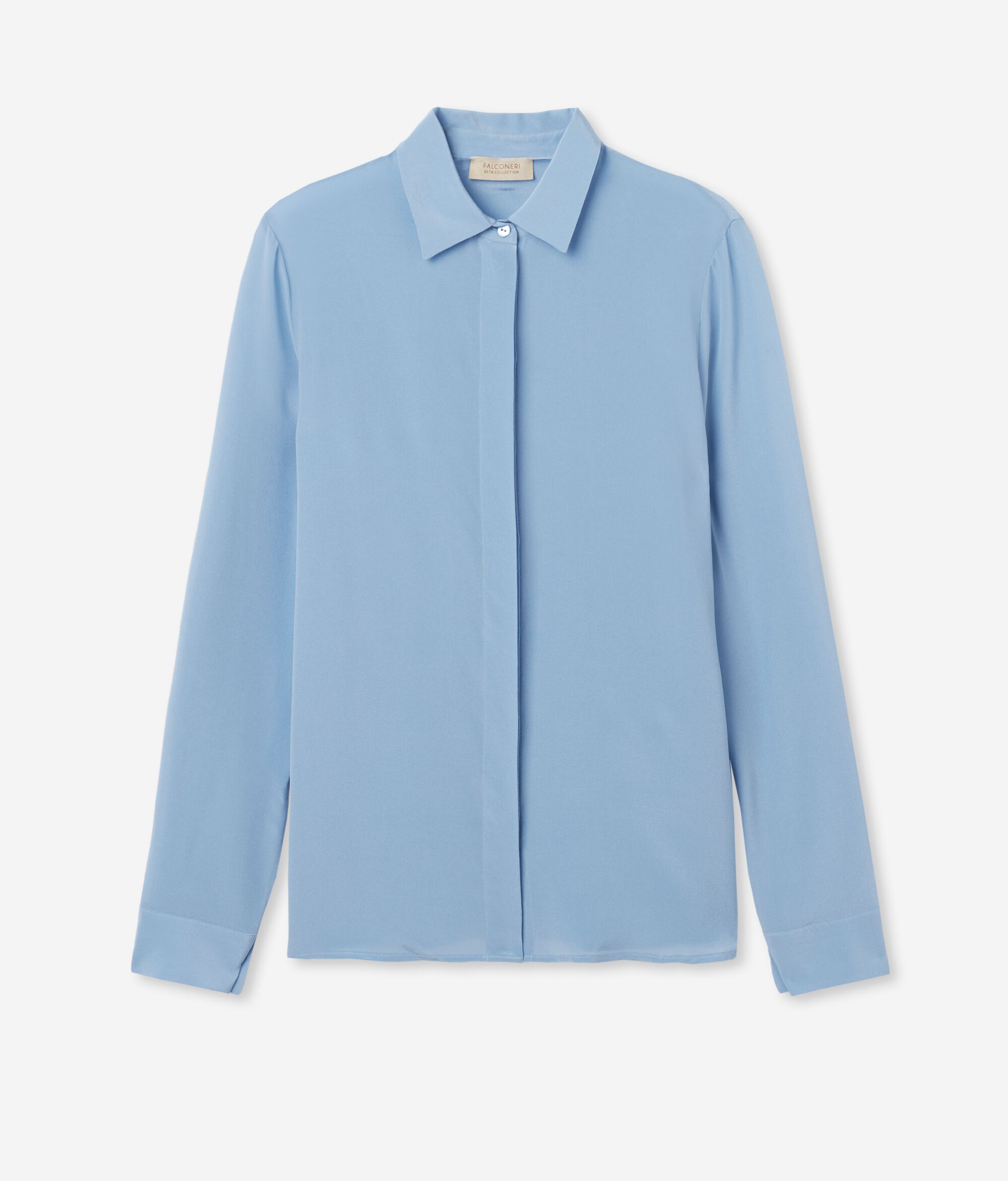 Silk Blouse with Small Collar