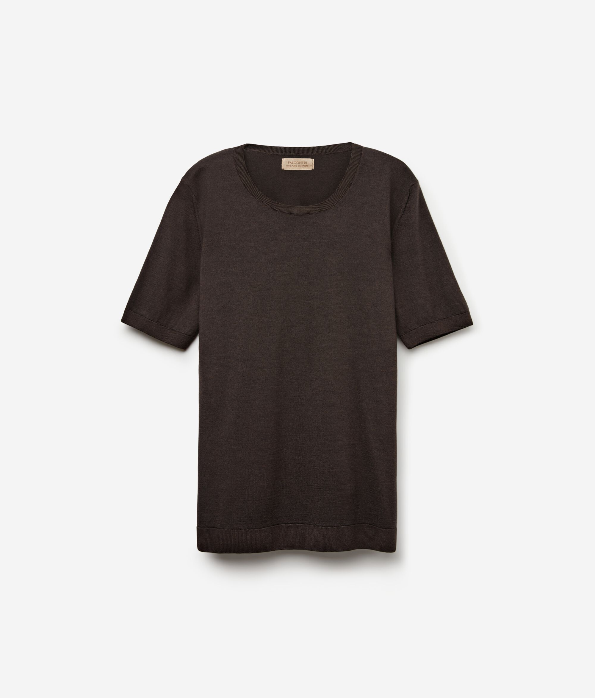 Short-Sleeved Round-Neck Ultrafine Cashmere Top