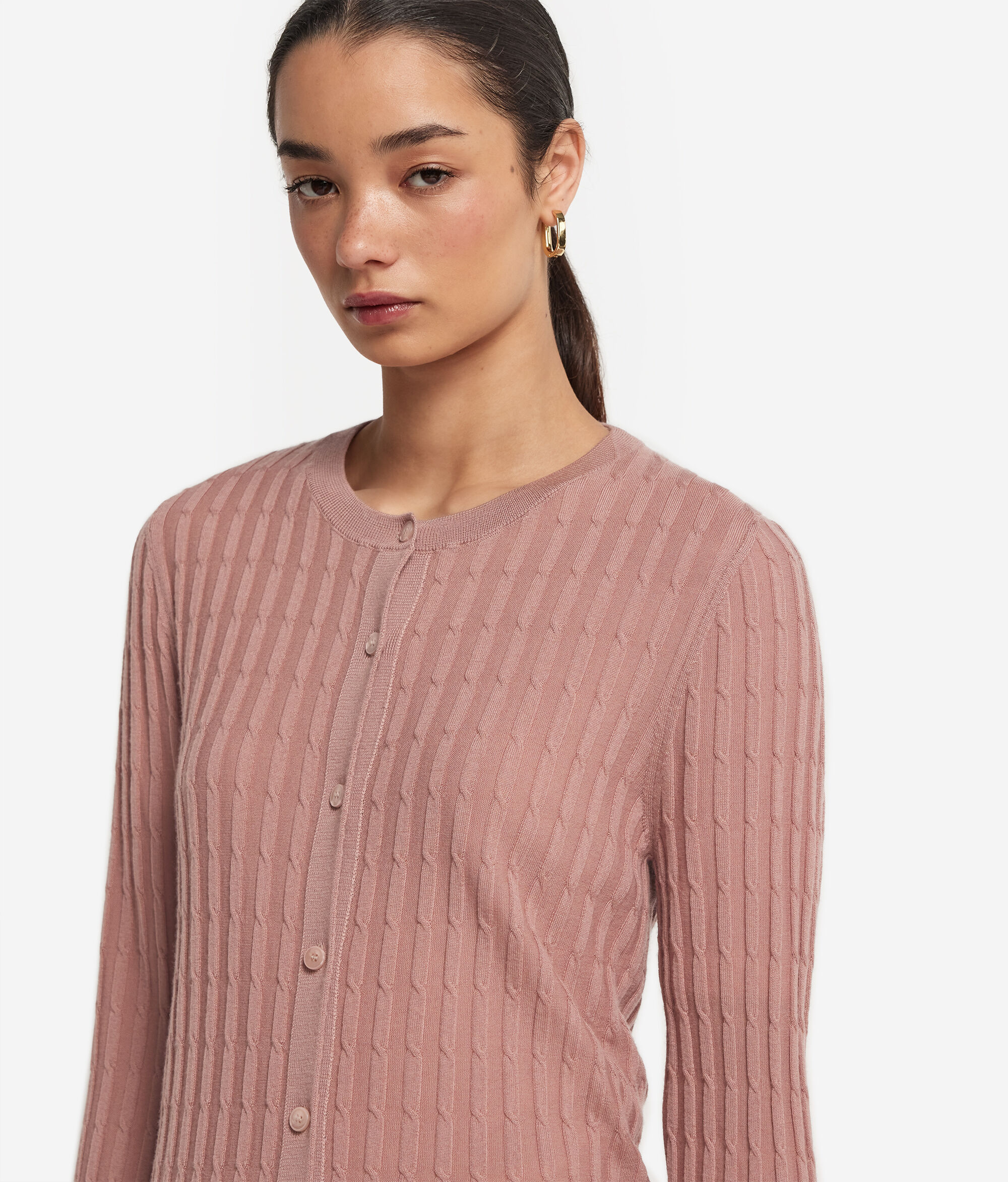 Ultrafine Cashmere Cable Knit Cardigan Falconeri