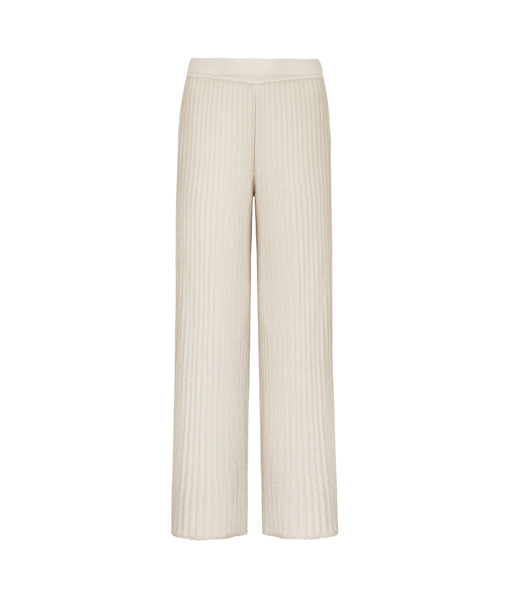 Gerippte Hose mit Lamé-Garn