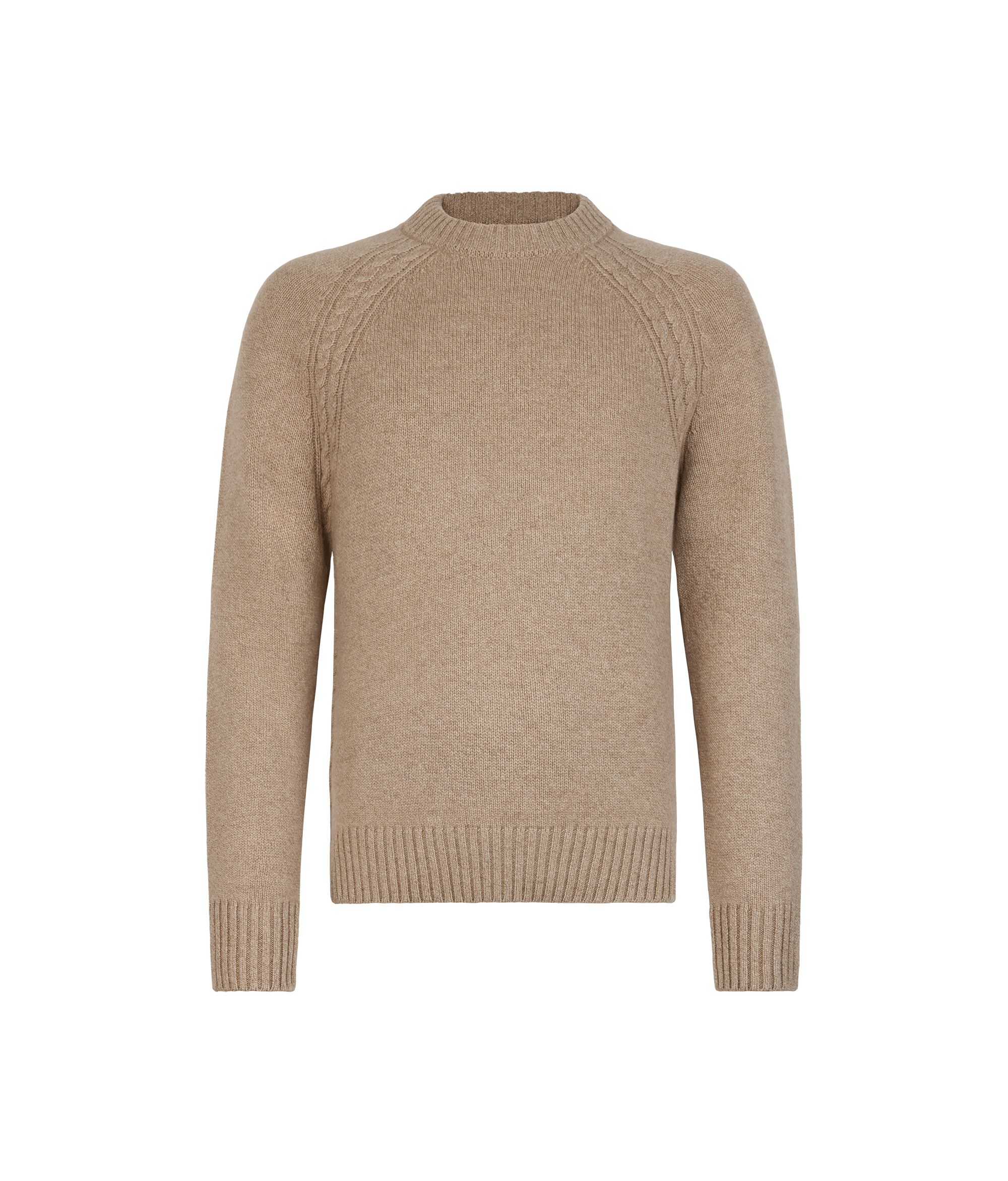 Girocollo con trecce in Ultrasoft Undyed cashmere