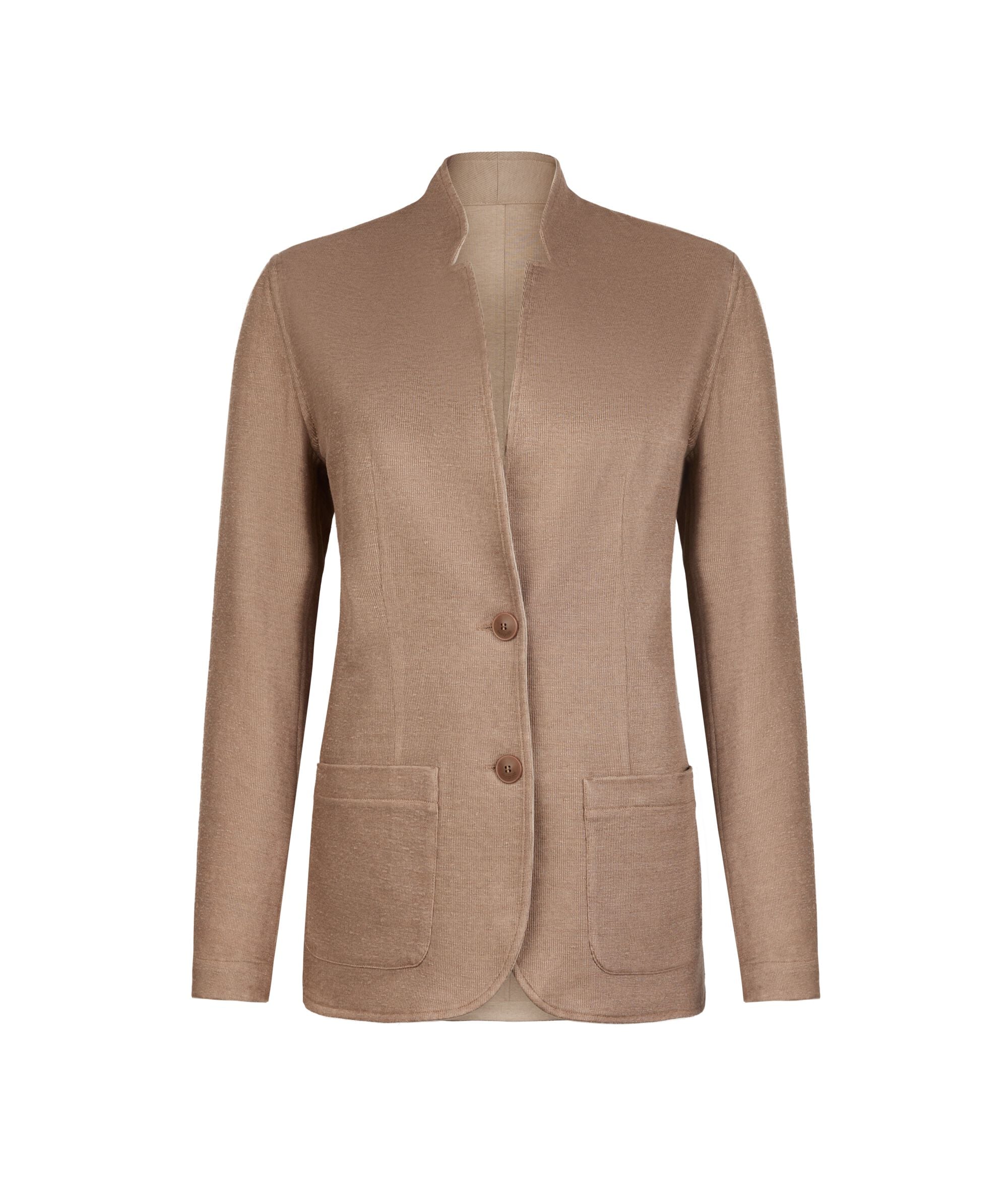 Reversible two-tone jacket in linen and cotton