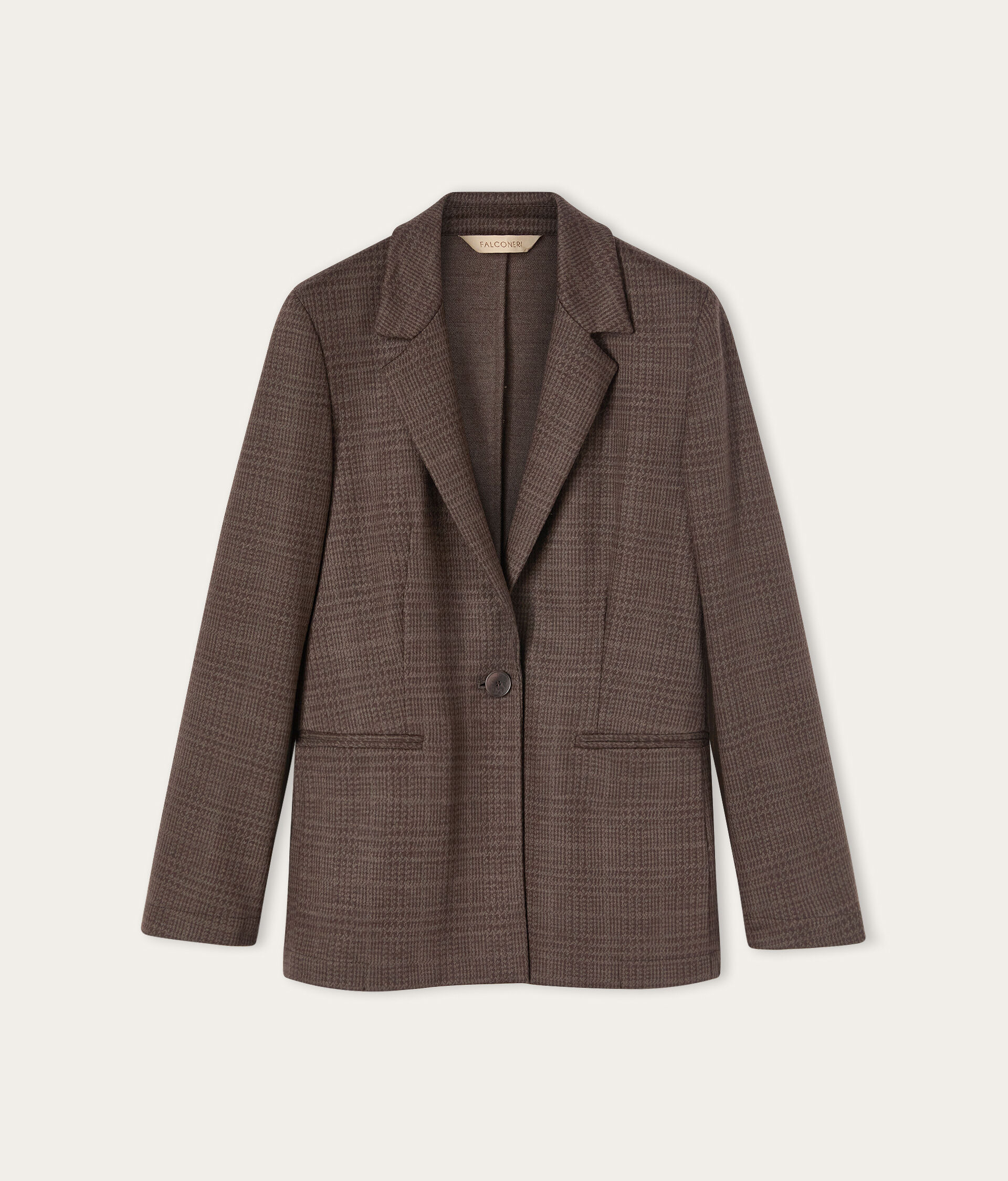 Houndstooth wool jacket