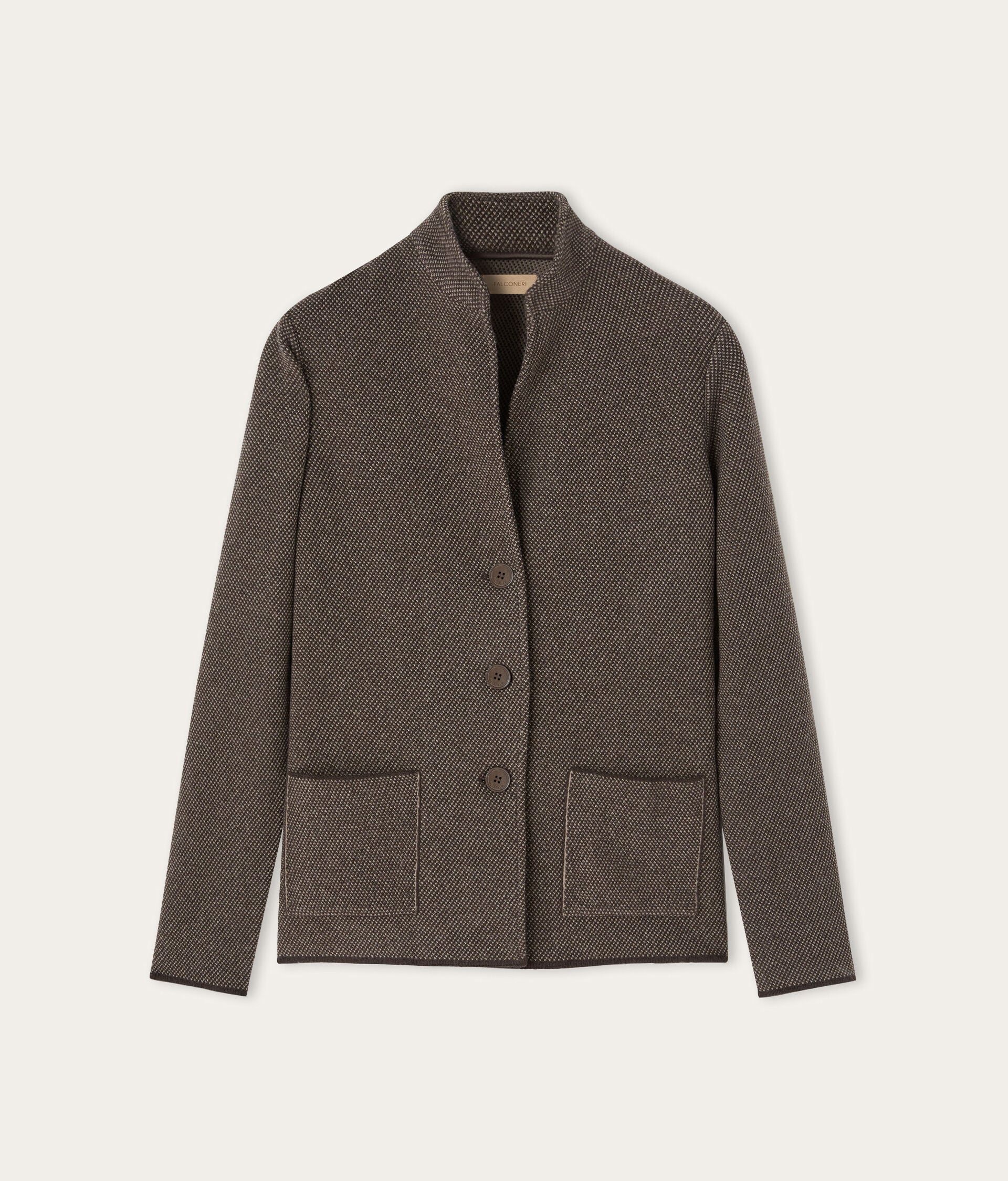 Zweifarbiger Blazer aus Wolle und Kaschmir