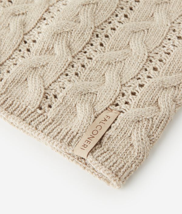 Шарф-снуд с «косами» из шерсти с эффектом ламе