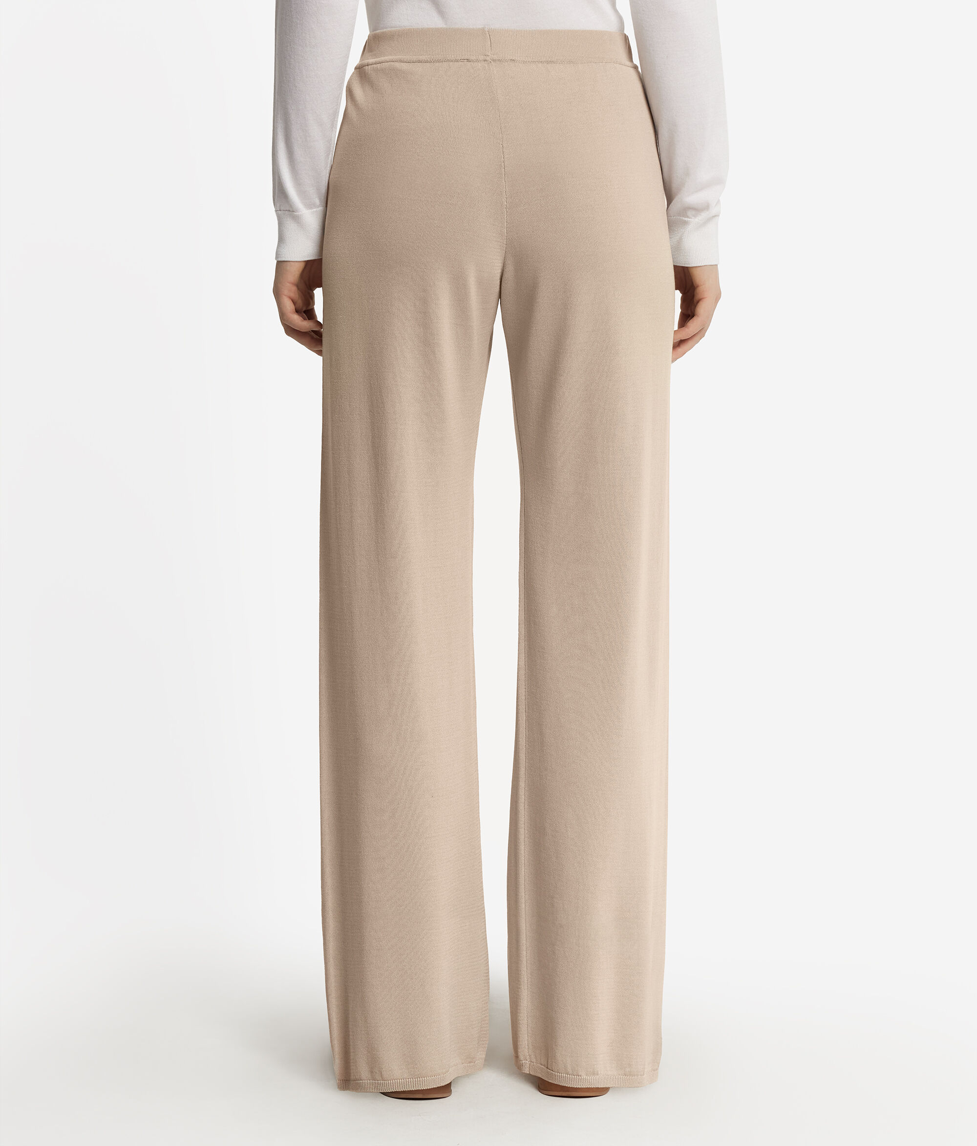 Pantalon large en soie et coton
