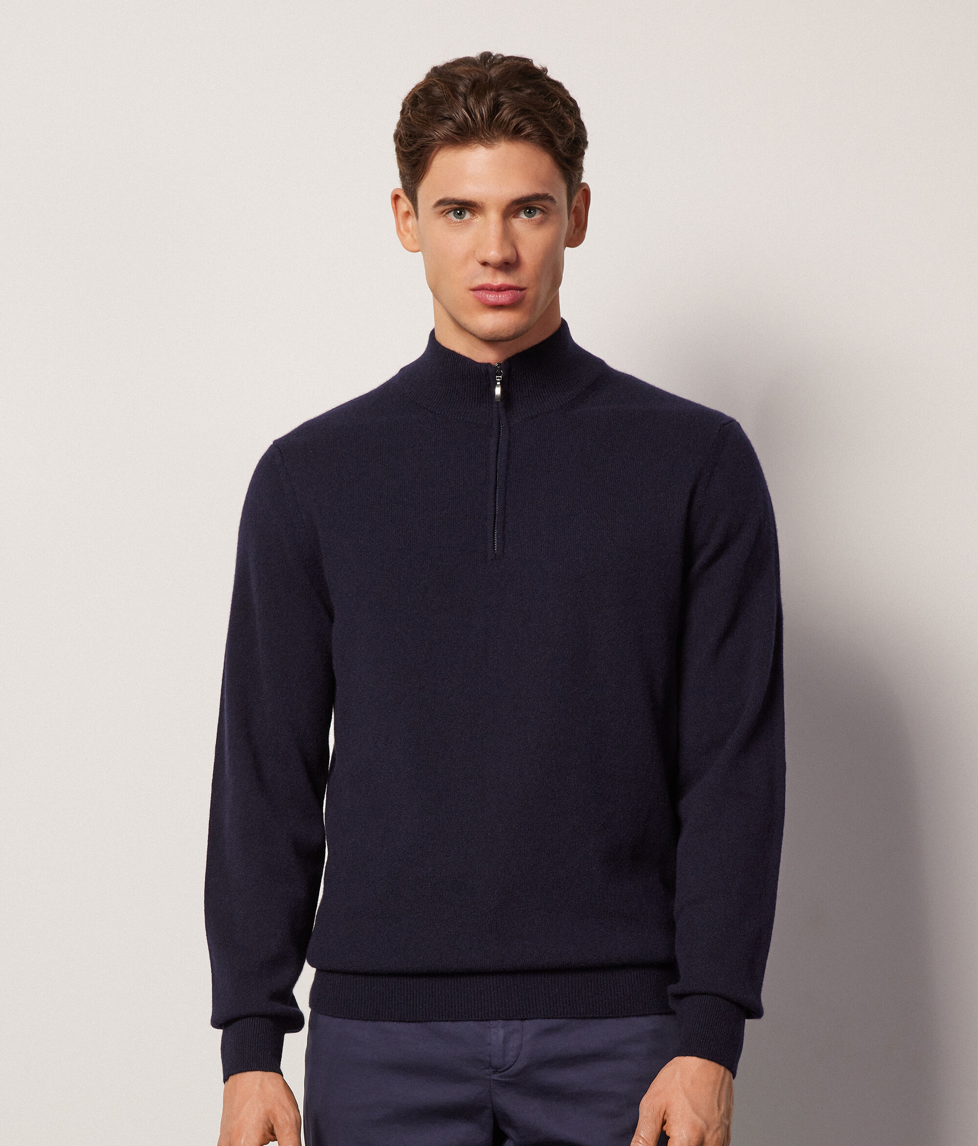 Ultrasoft Cashmere High Collar, Half Zipper Sweater