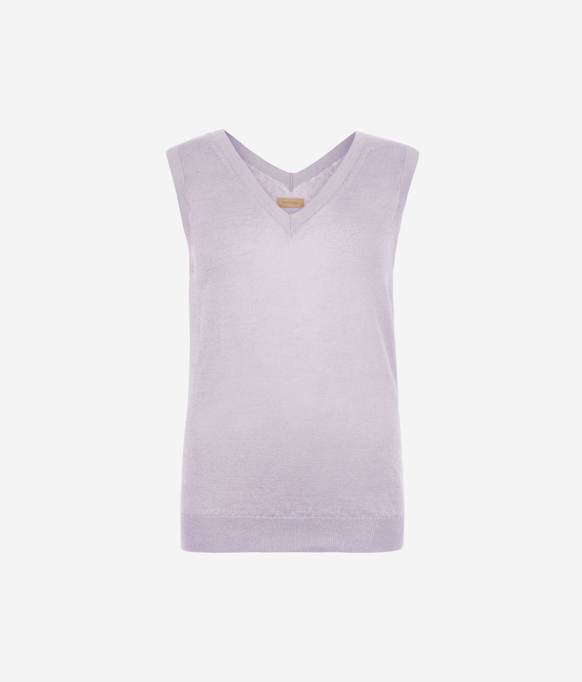 Tanktop mit V-Ausschnitt aus Leinen und Baumwolle