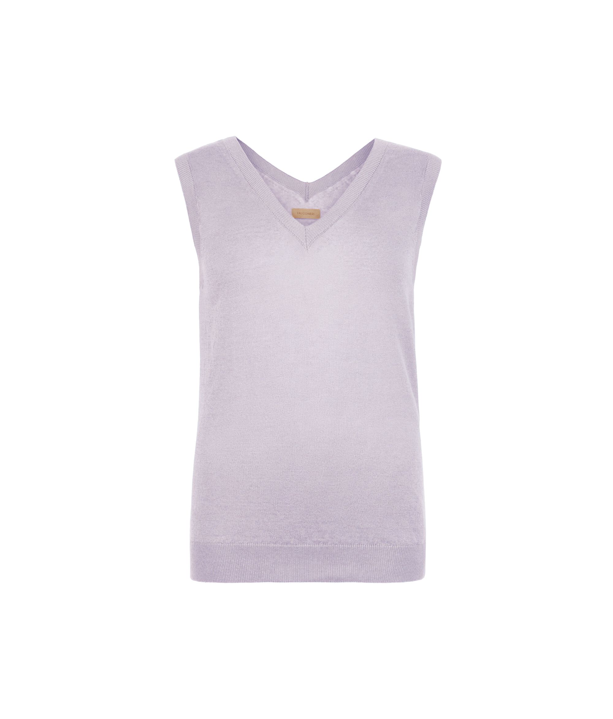 Tanktop mit V-Ausschnitt aus Leinen und Baumwolle