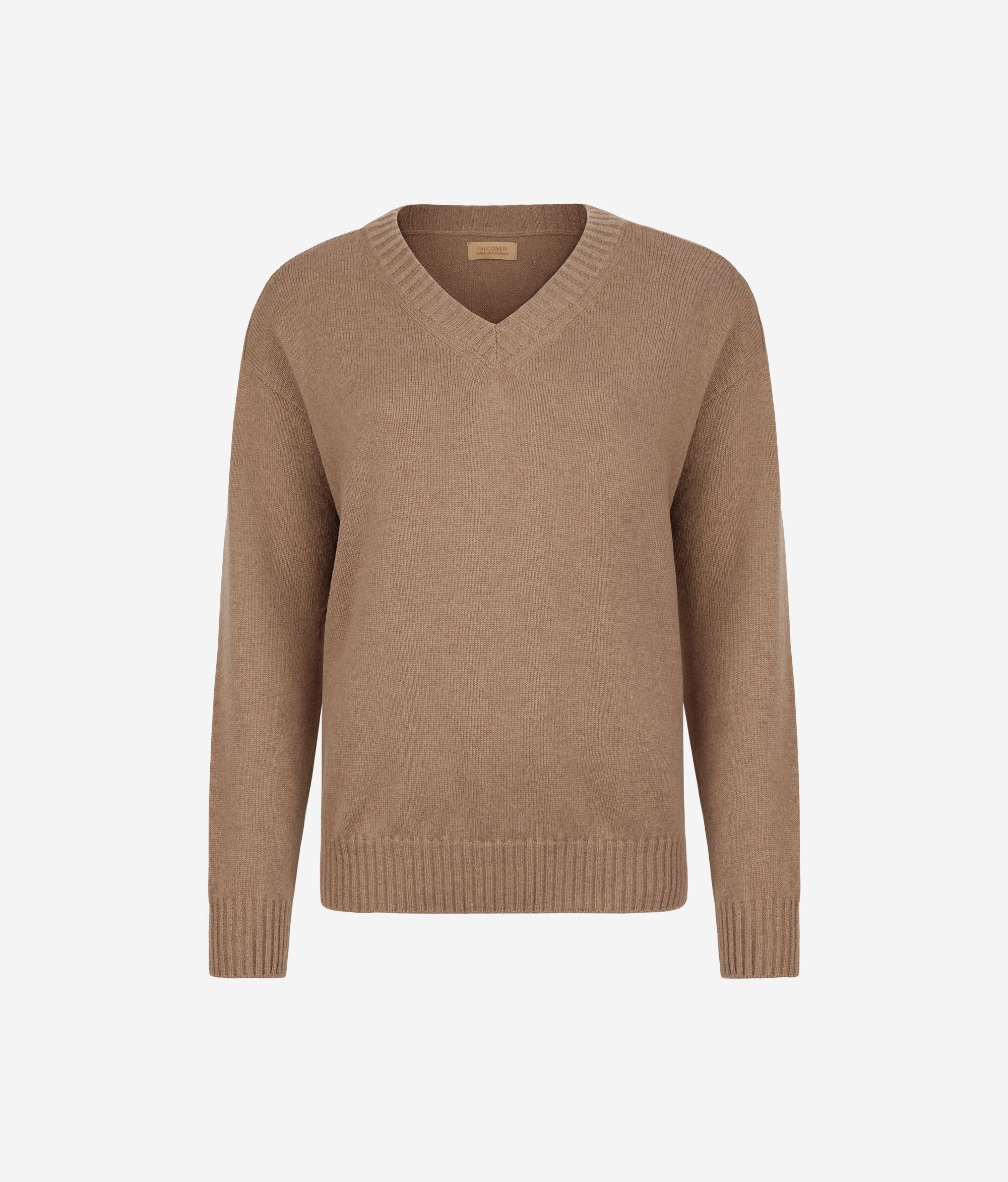 Pullover mit V-Ausschnitt und Sattelschulter aus Kaschmir Ultrasoft