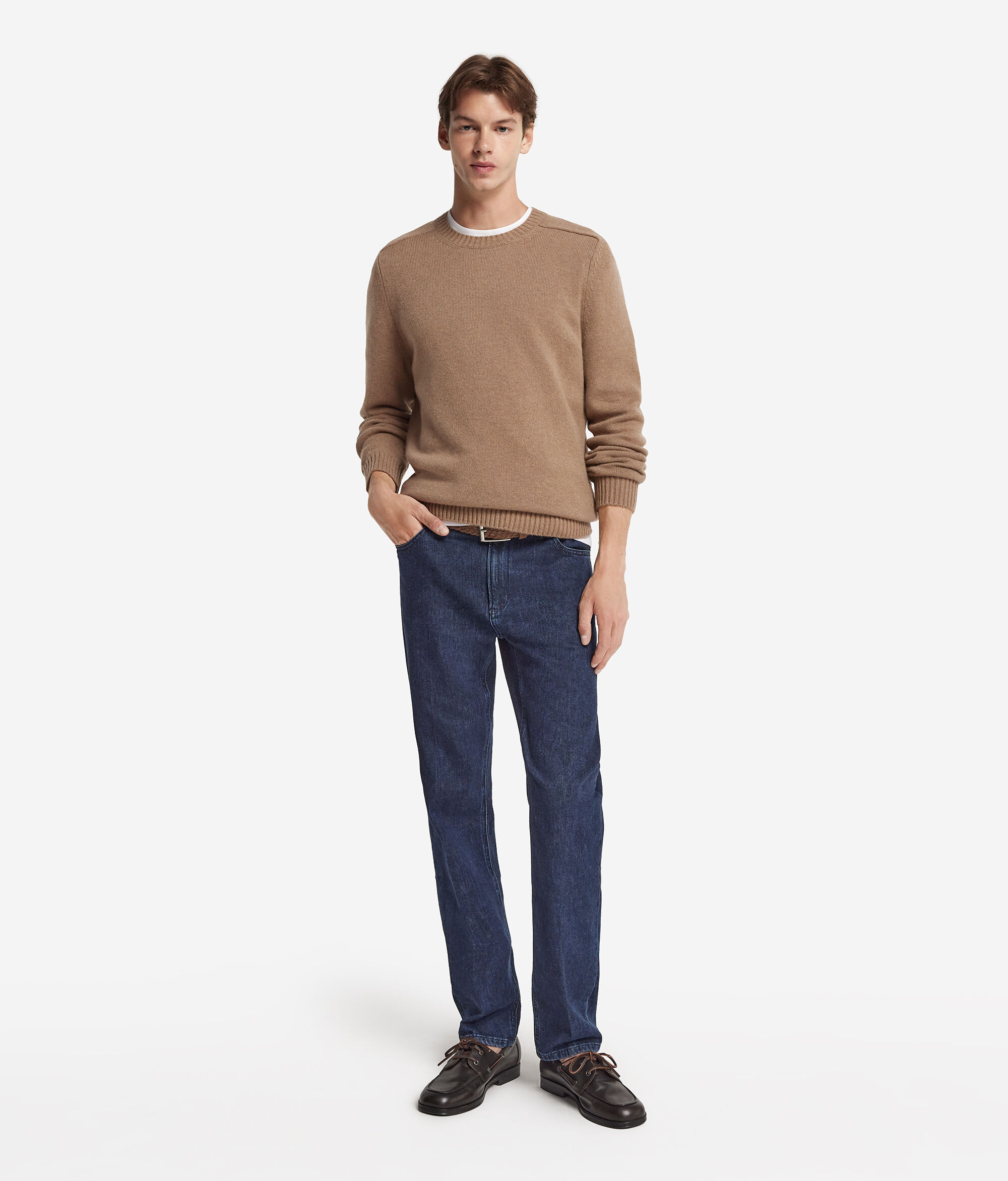 Jersey grueso de hombre con cuello redondo en Cashmere Ultrasoft