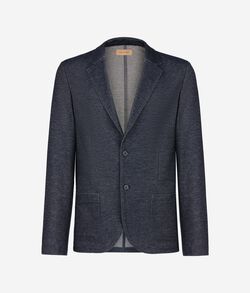 Denim-Effect Jersey Jacket