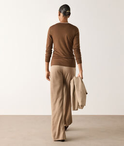 Girocollo in Cashmere Ultrafine - BROWN - DML261M_color_9875