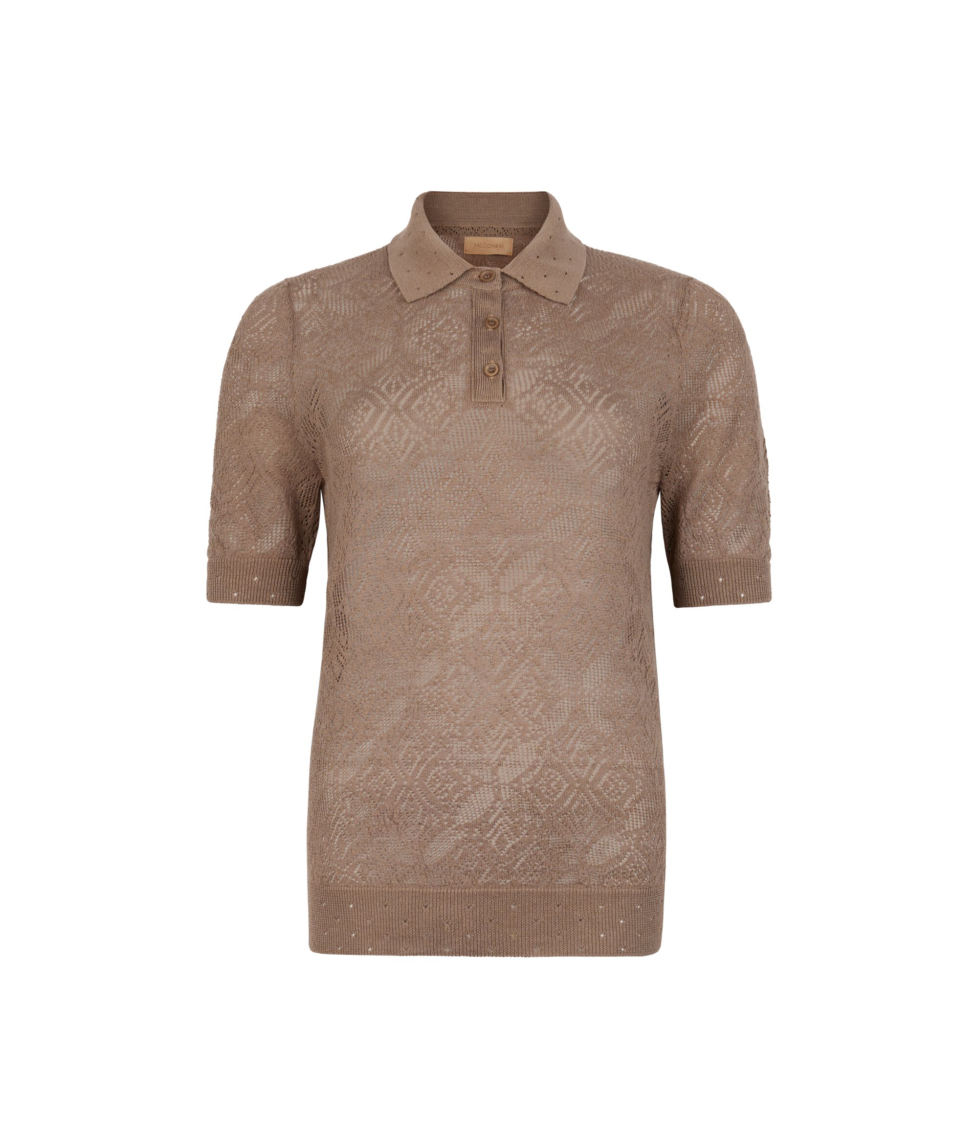 Lace Stitch Pointelle Polo