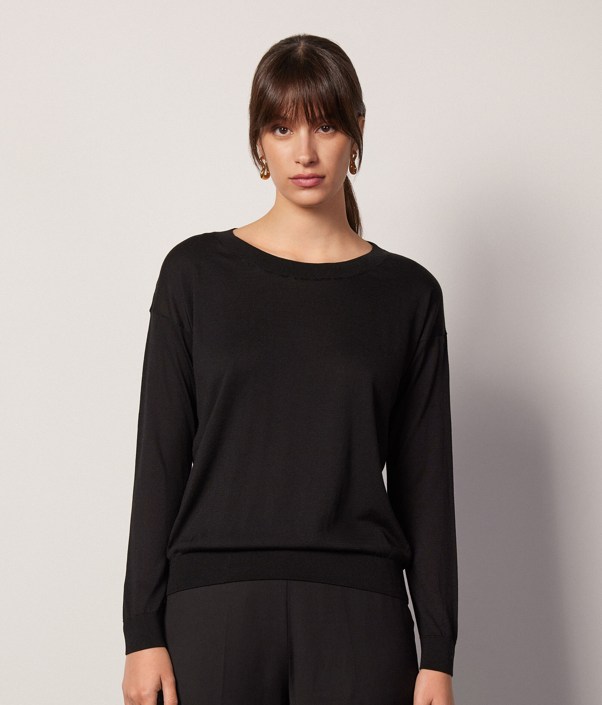 Silk and Cotton Crewneck Sweater