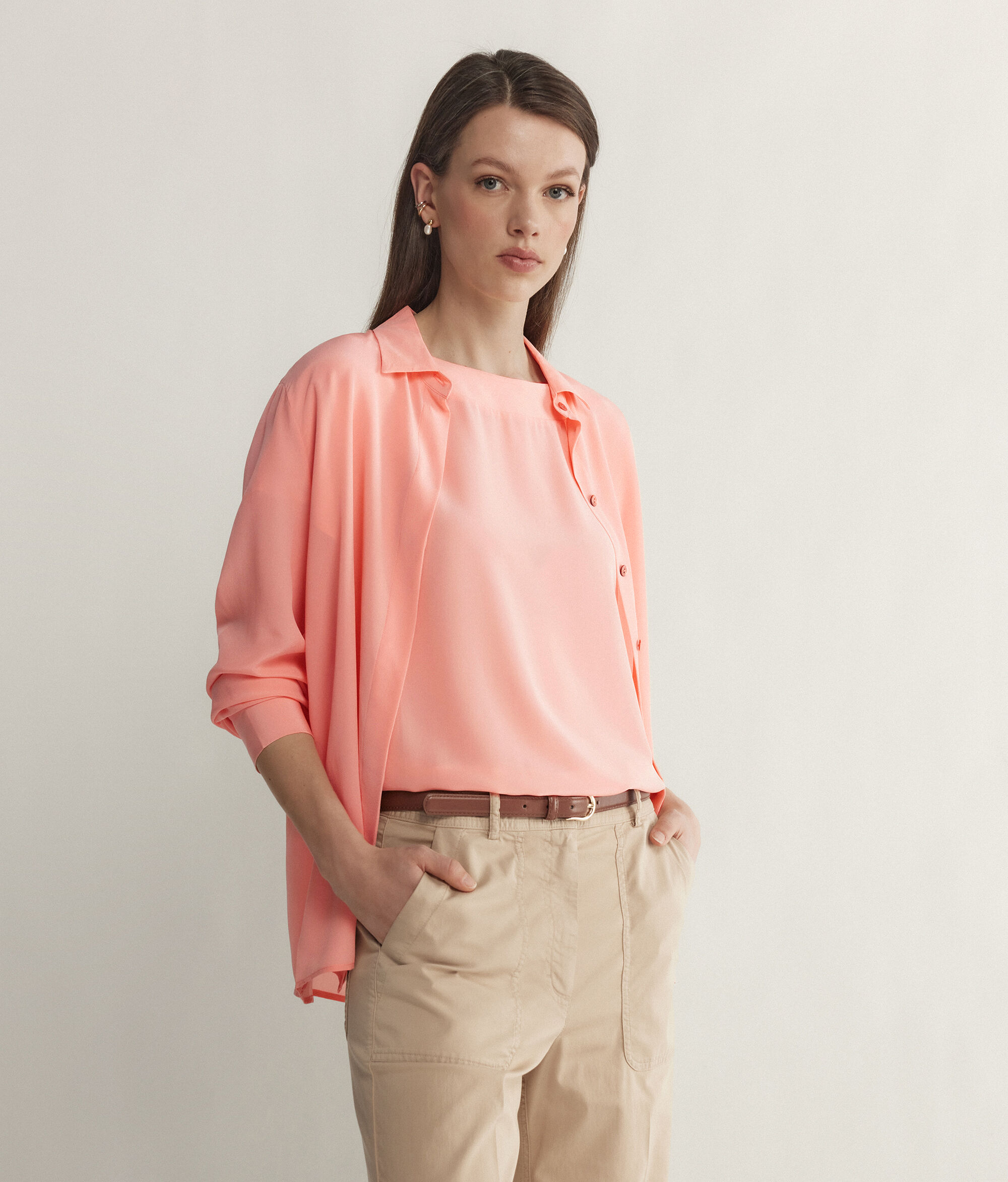 Silk and Modal Boatneck T-shirt