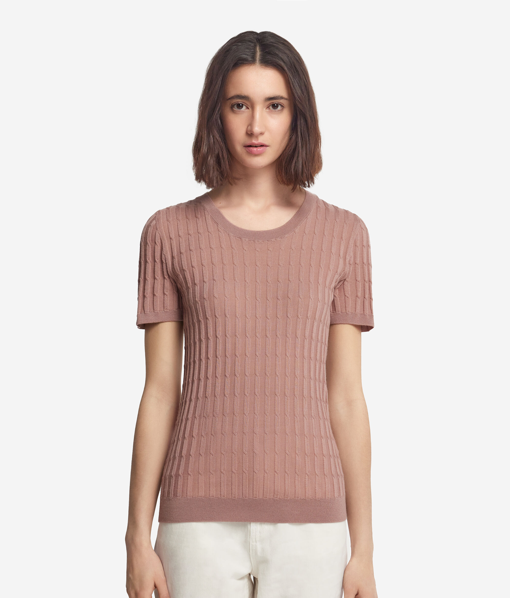 Ultrafine Cashmere Cable Pattern Jumper