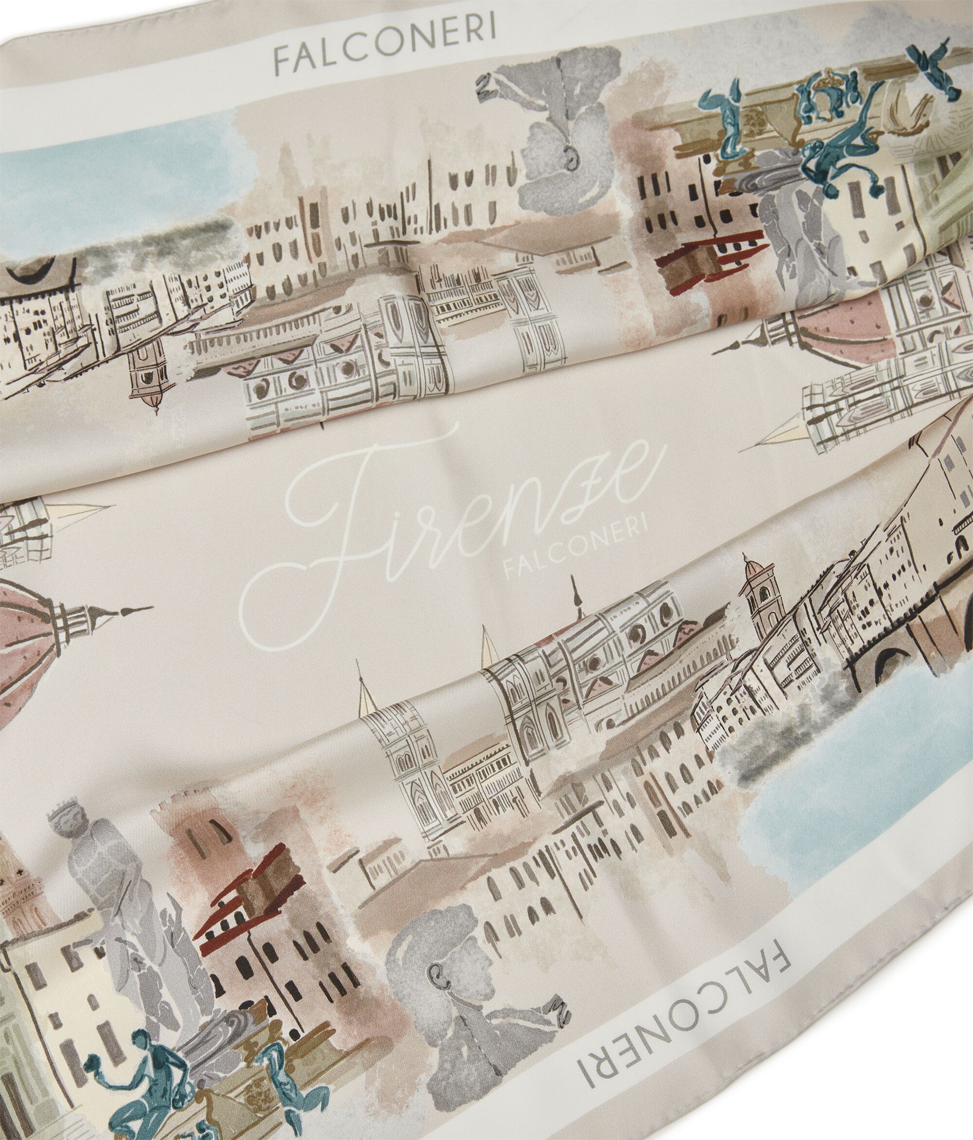 Foulard en soie à motif ville