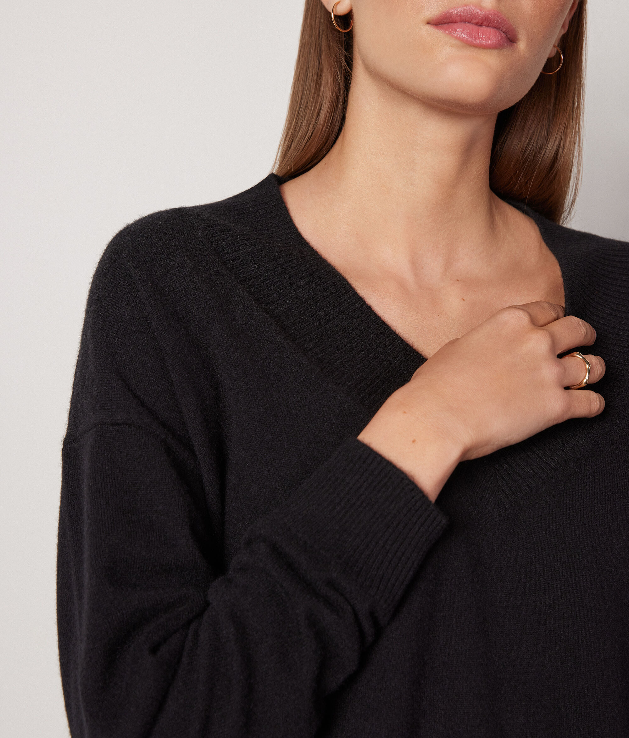Jersei maxi de Cashmere Ultrasoft amb escot en punta