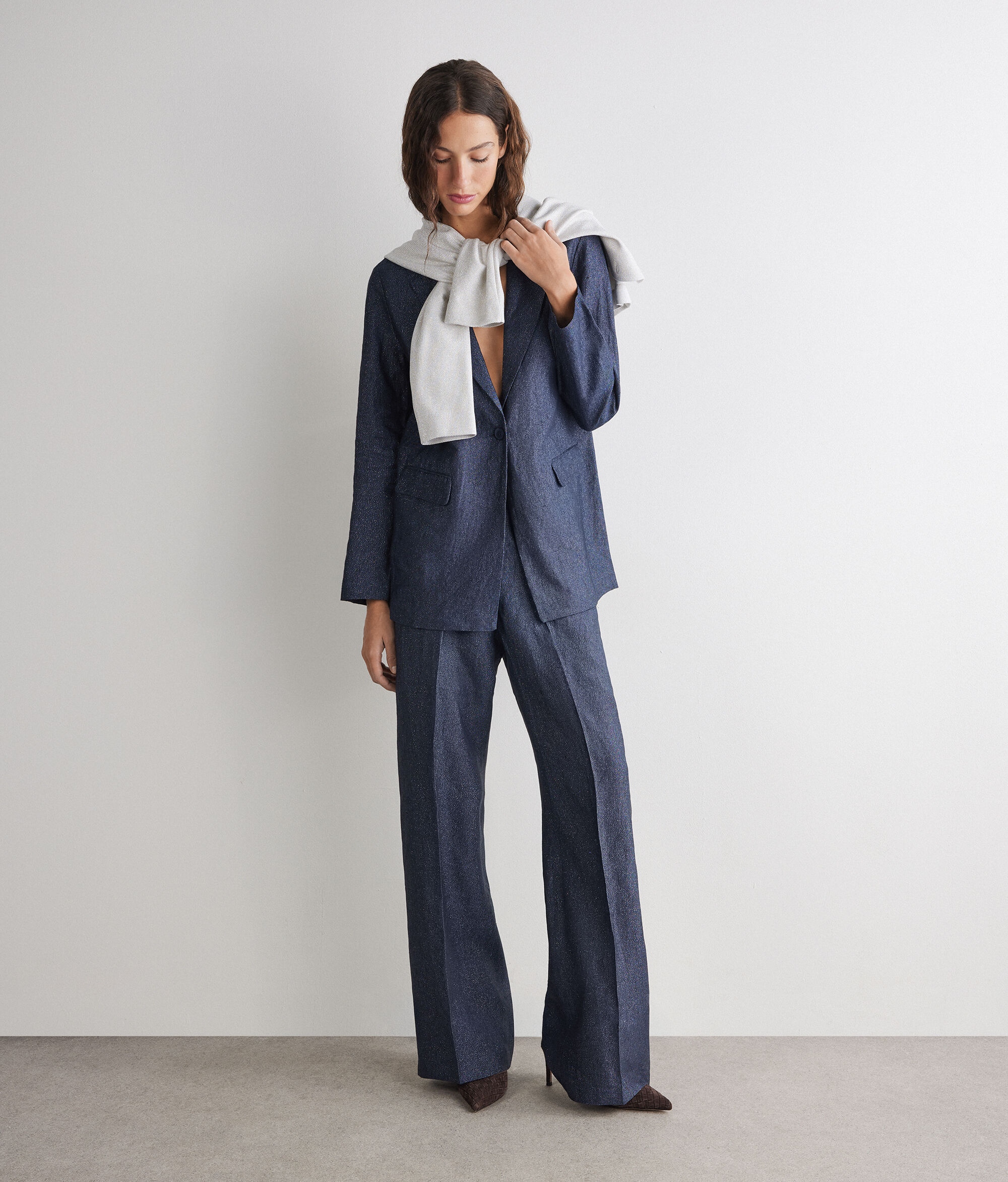 Trousers RIGHT SIDE LINEN LAMÉ