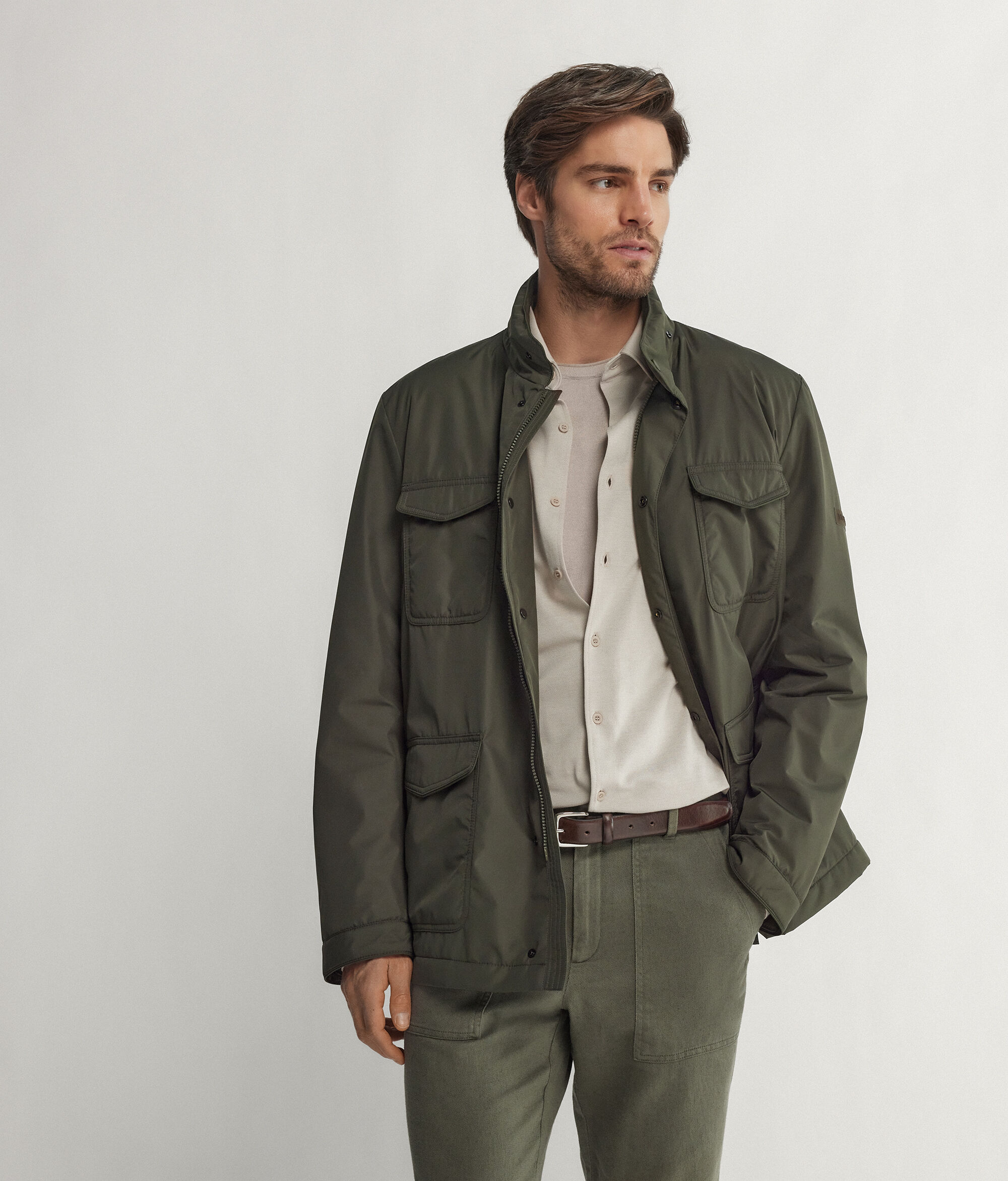 Cashmere Technical Fabric Safari Jacket