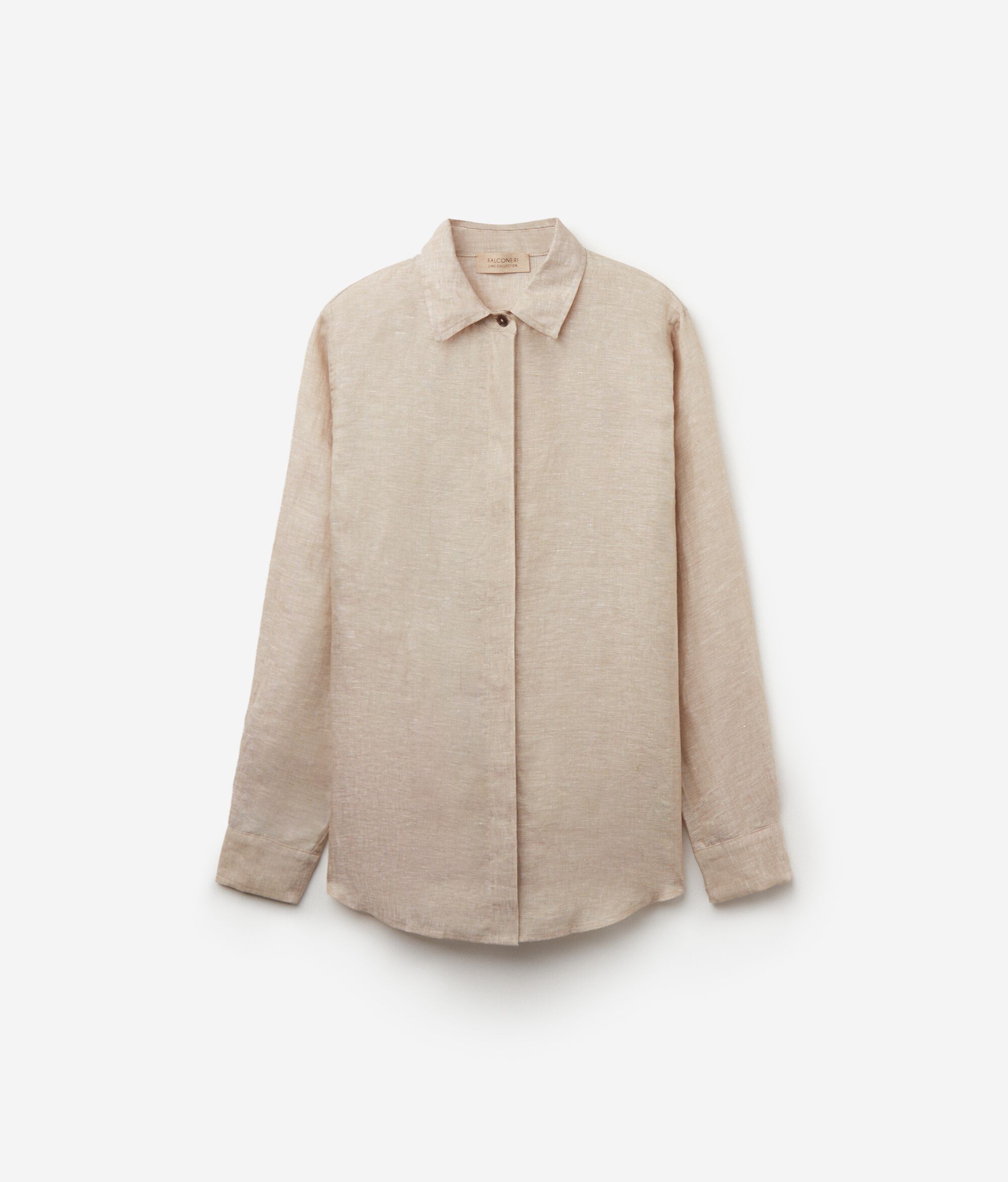 Long-Sleeved Linen Shirt