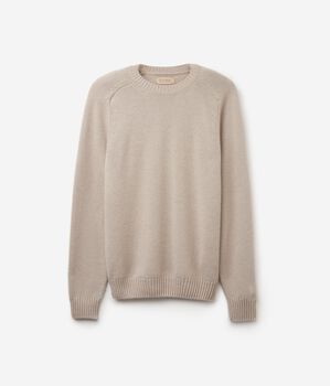 Pull homme en cachemire ultra-doux à col rond côtelé