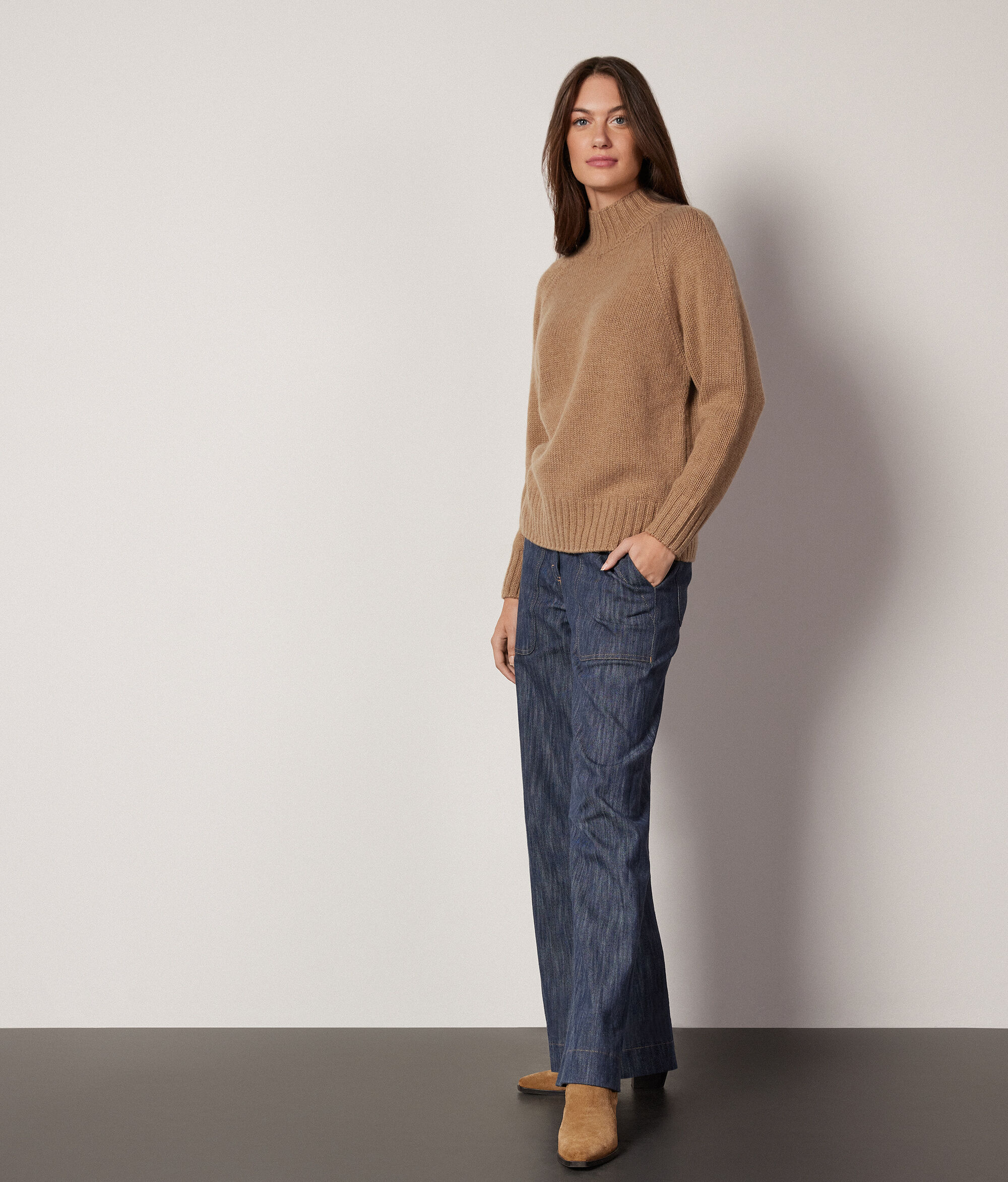 Maglia Collo Alto in Cashmere Ultrasoft Tricot