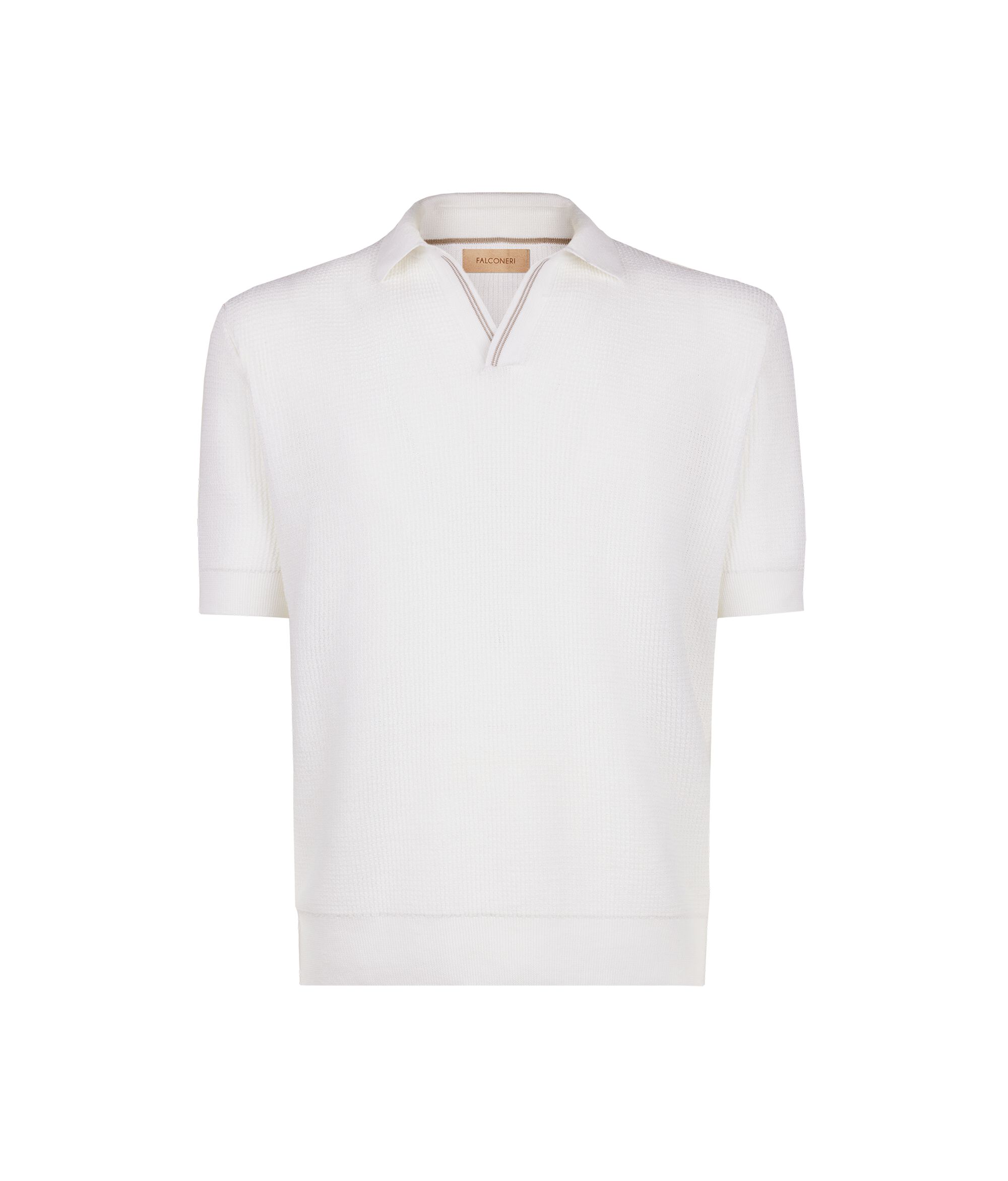 Waffle Stitch Short-Sleeved Polo Shirt
