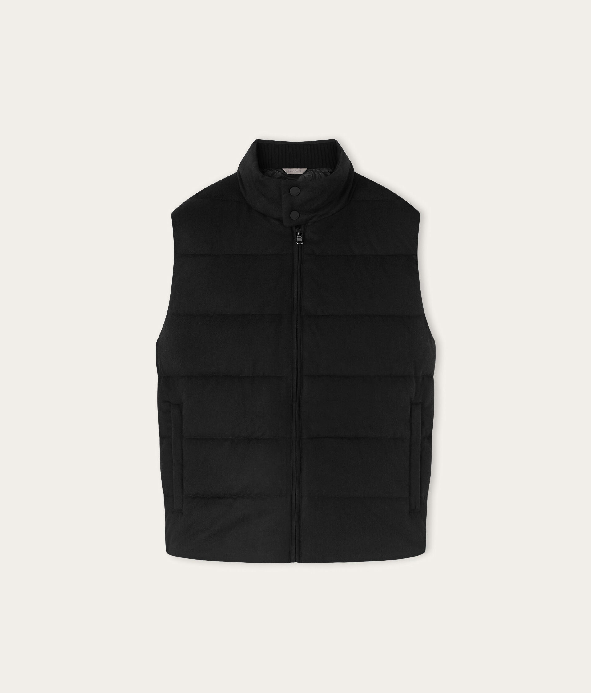 Cashmere and silk down vest